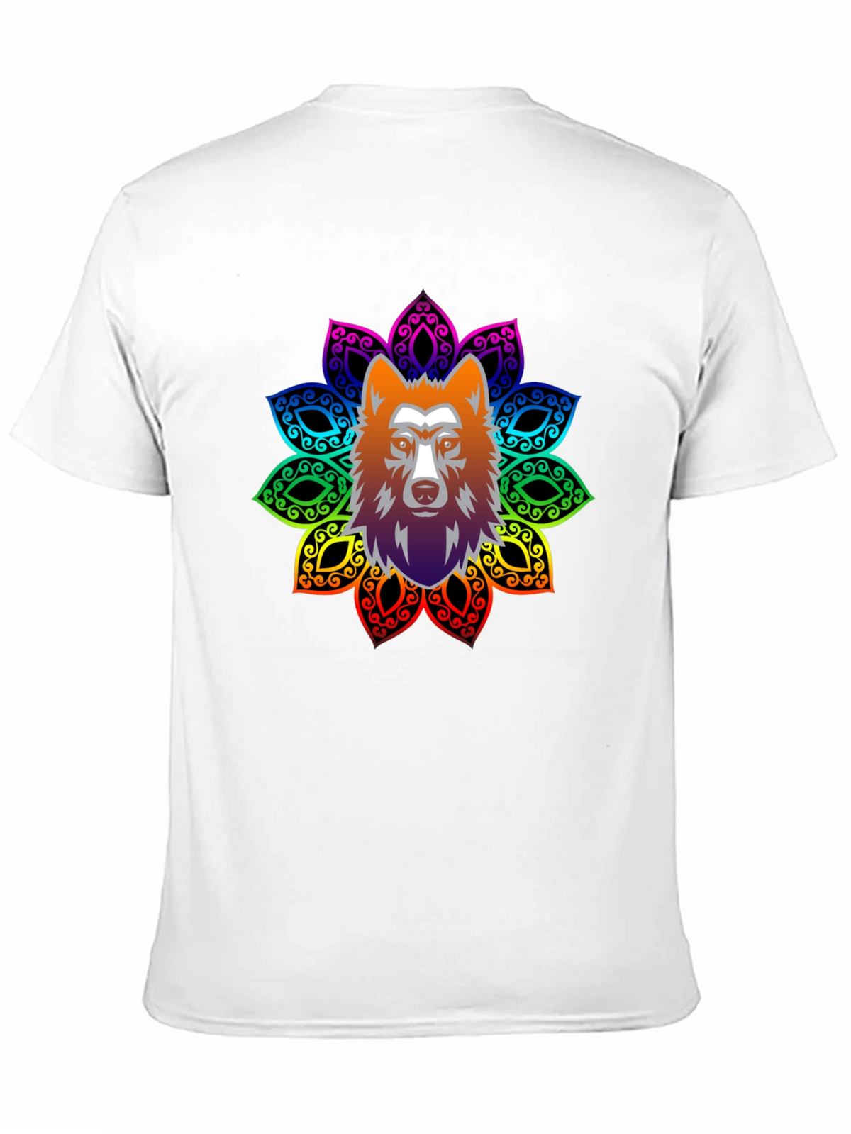 Wolf Mandala Graphic Tee - Black
