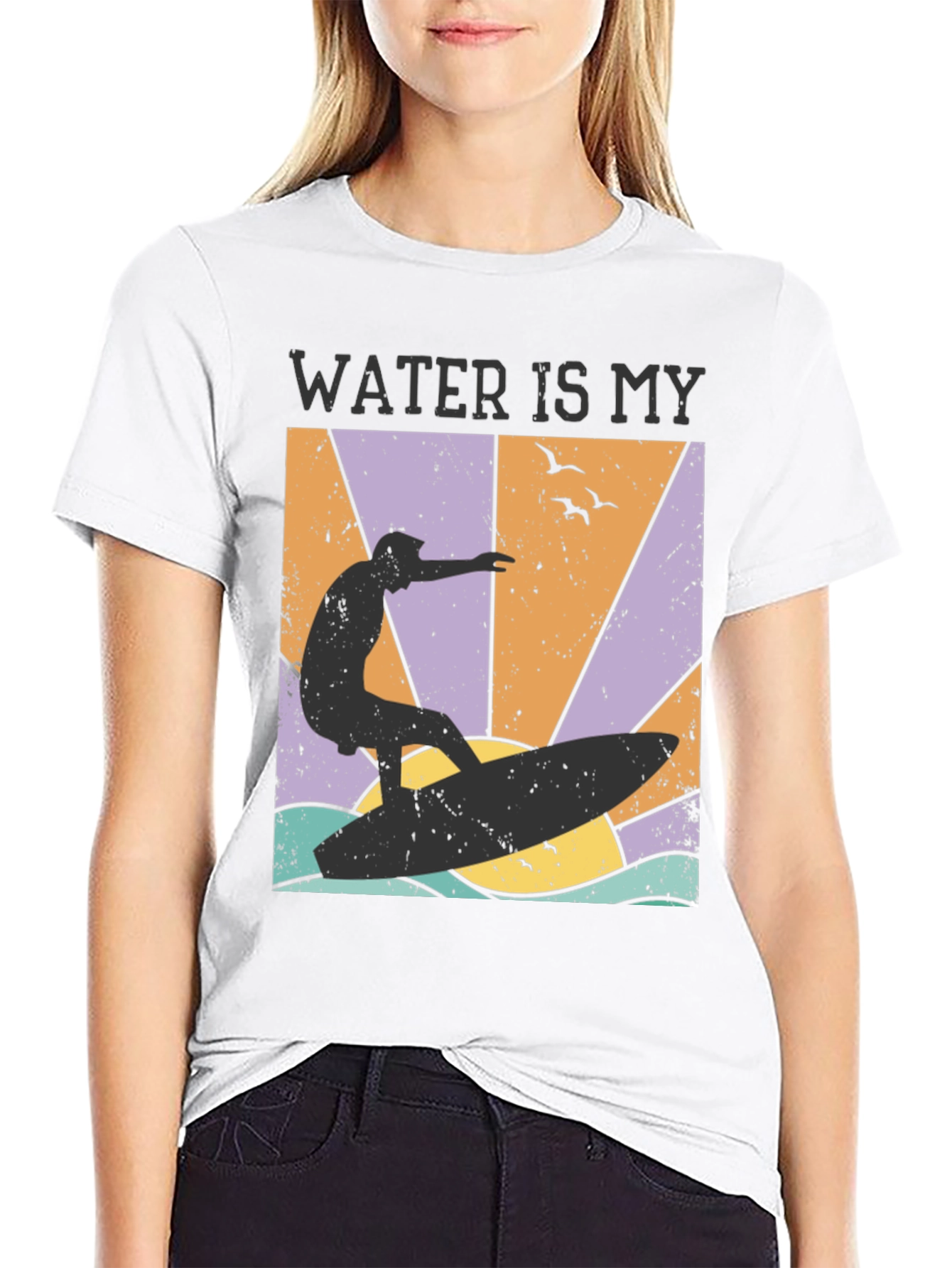 Water Is My Element T-Shirt Surfer Design