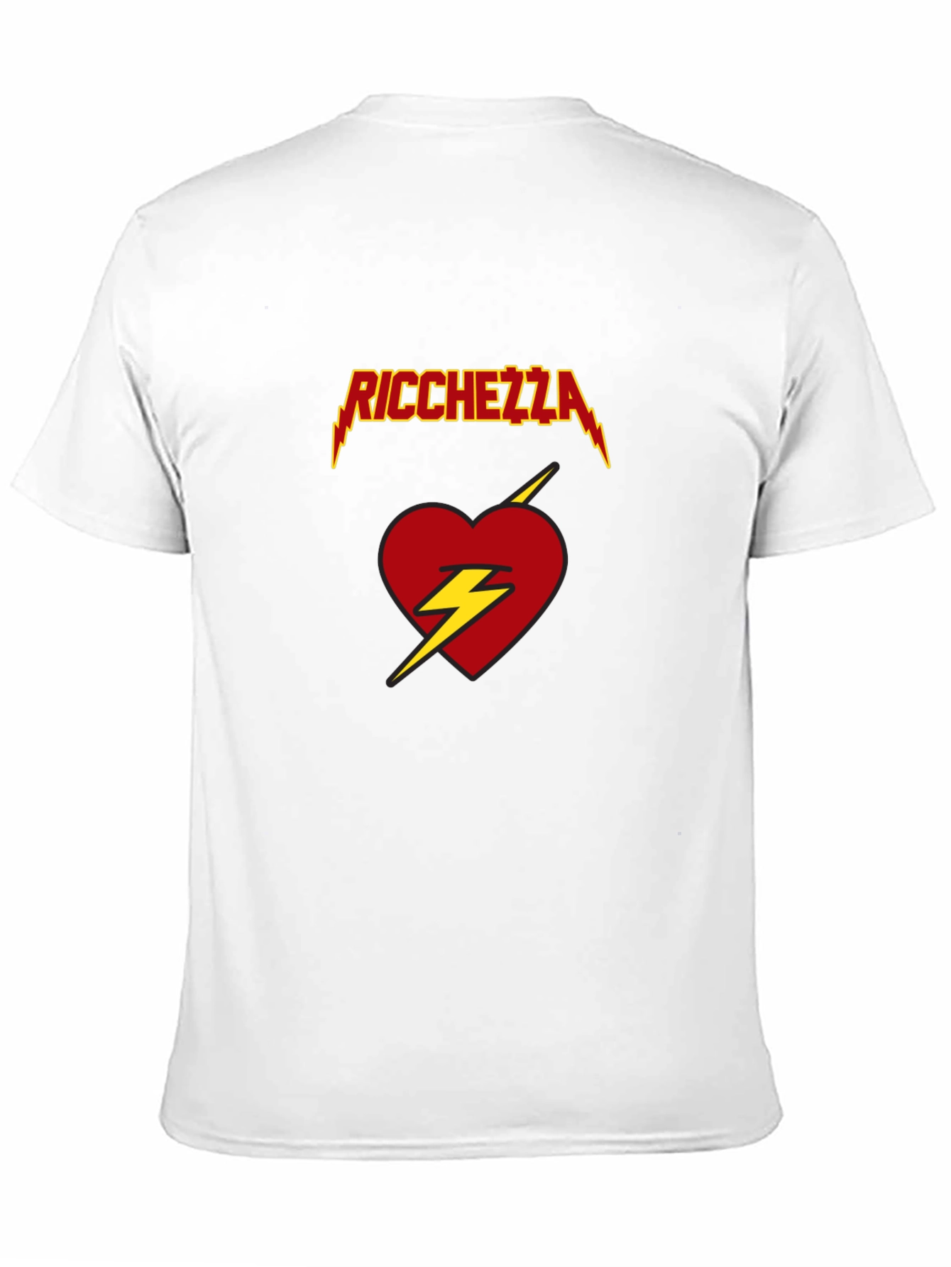 Ricchezza Heart Lightning Bolt Graphic Tee - Black