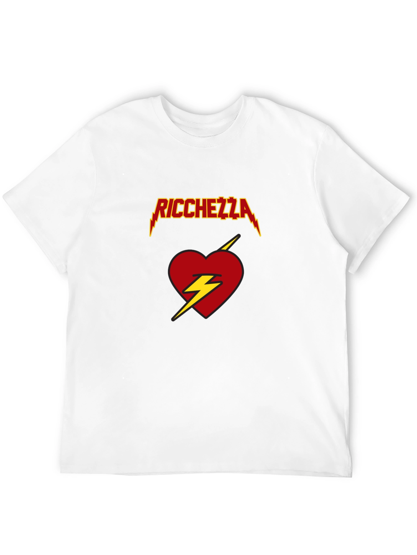 Ricchezza Heart Lightning Bolt Graphic Tee - Black