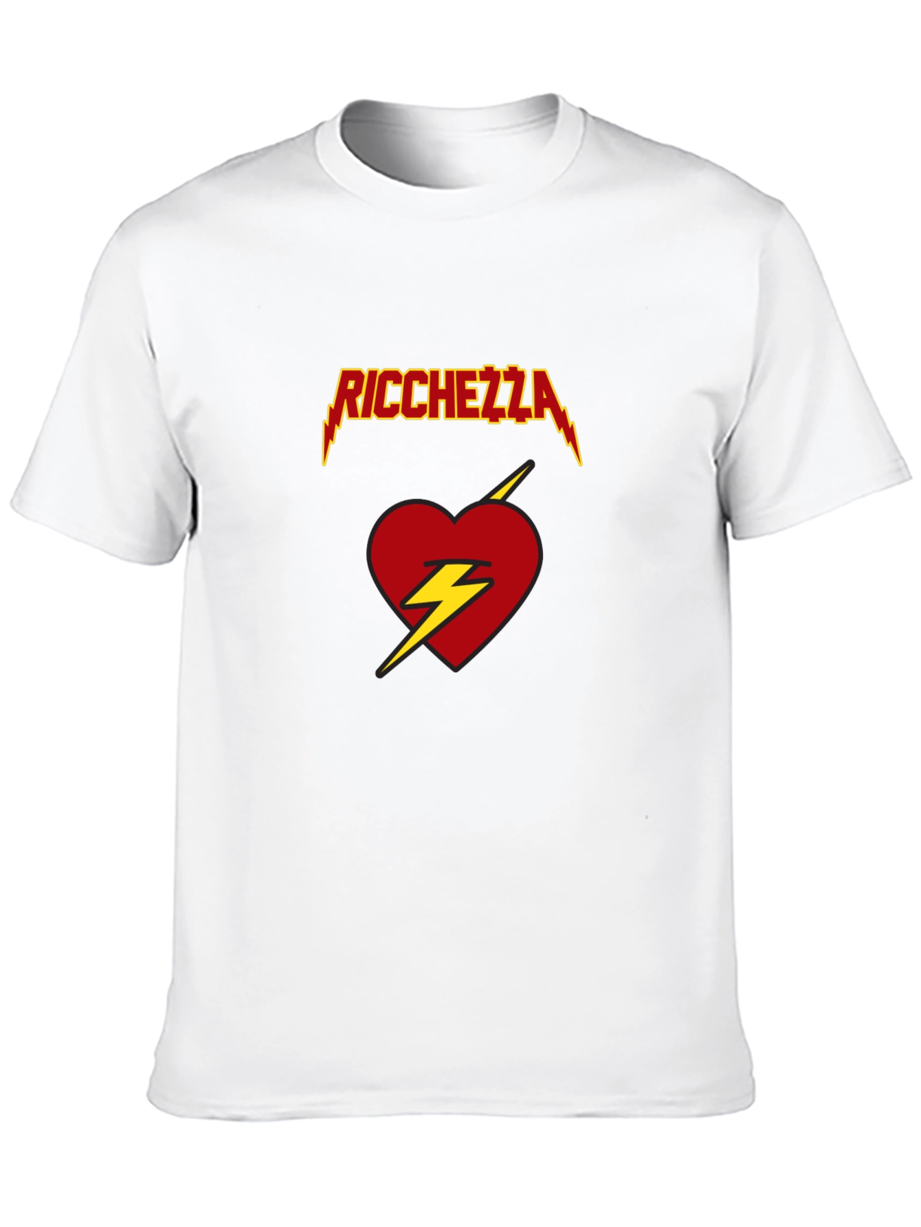 Ricchezza Heart Lightning Bolt Graphic Tee - Black