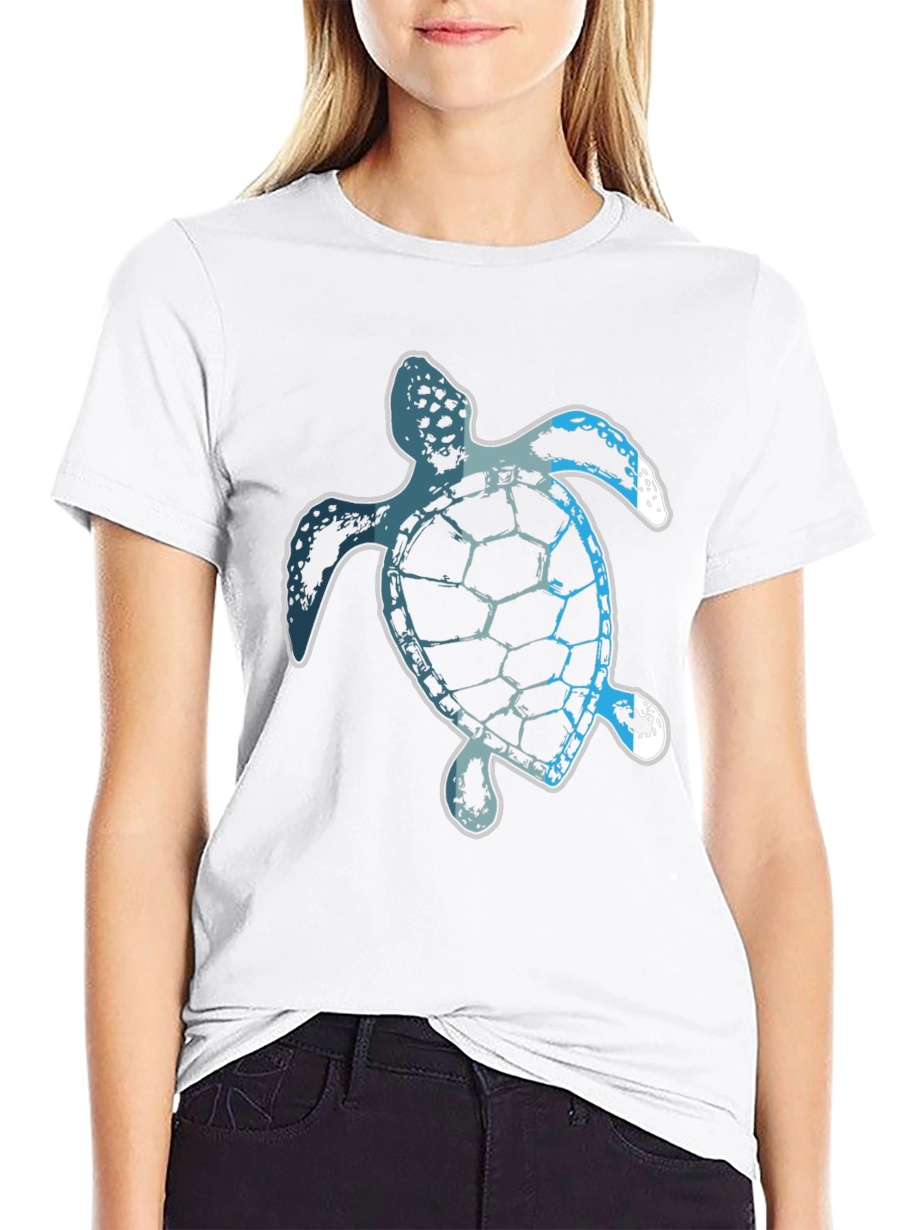 Sea Turtle Graphic Tee - Black Casual T-Shirt