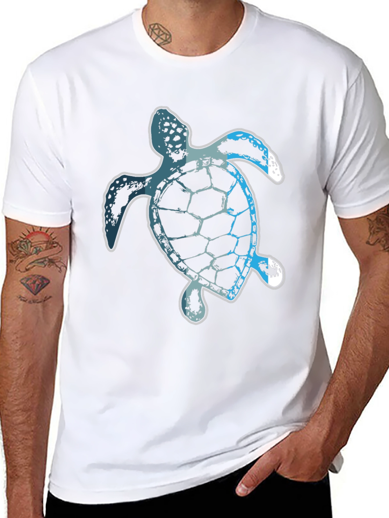 Sea Turtle Graphic Tee - Black Casual T-Shirt