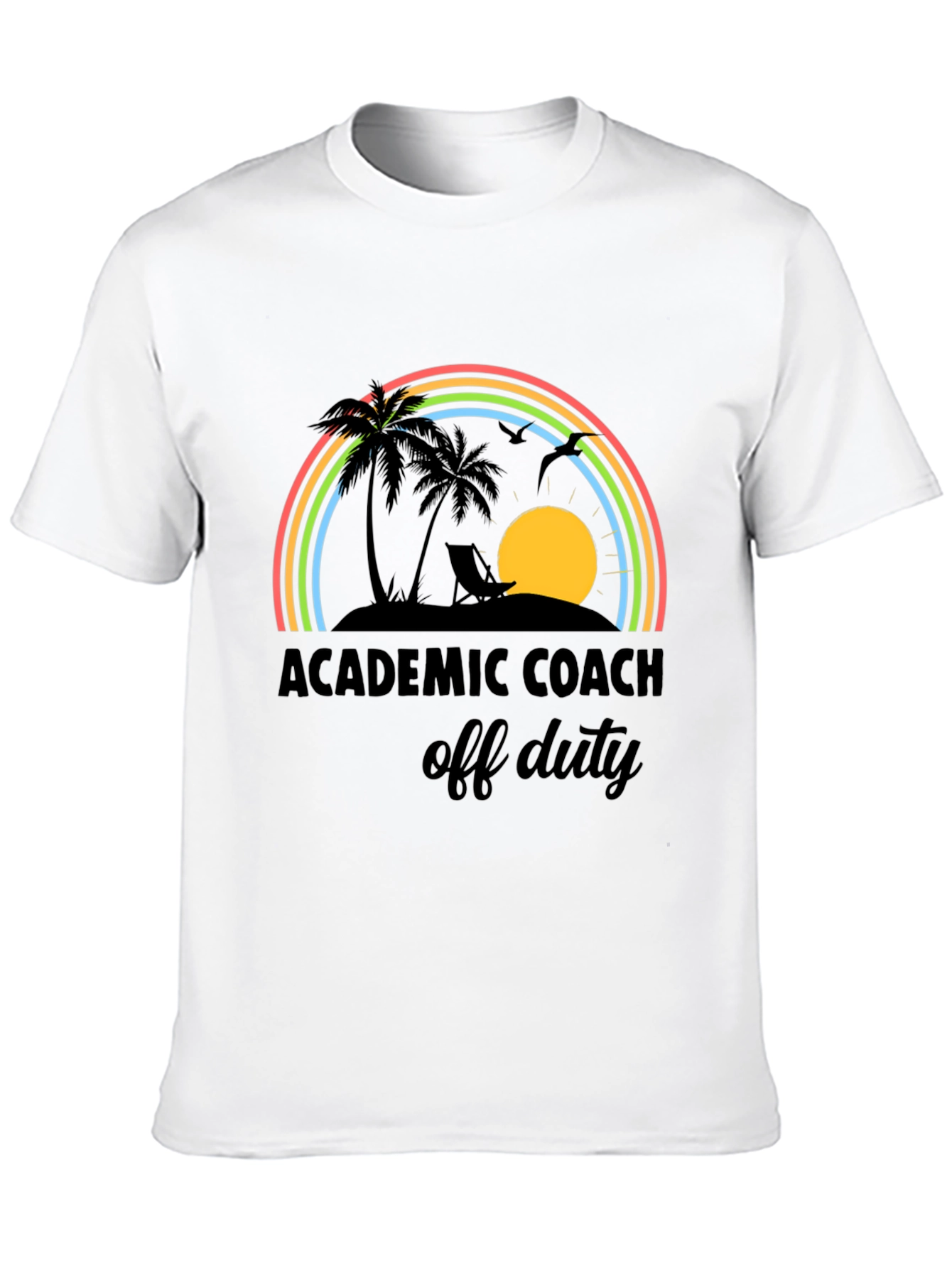 Academic Coach Off Duty T-Shirt - Tropical Rainbow Design