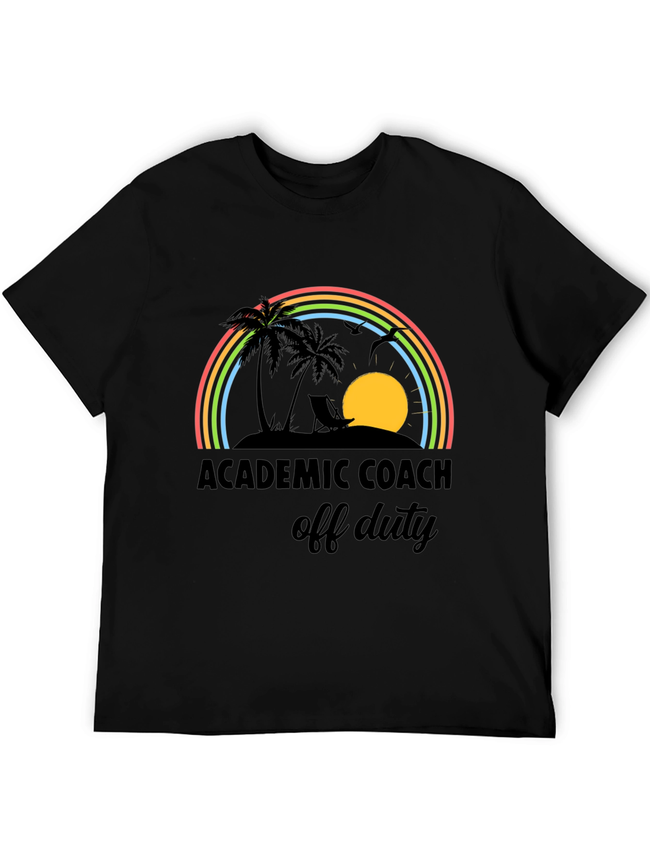 Academic Coach Off Duty T-Shirt - Tropical Rainbow Design