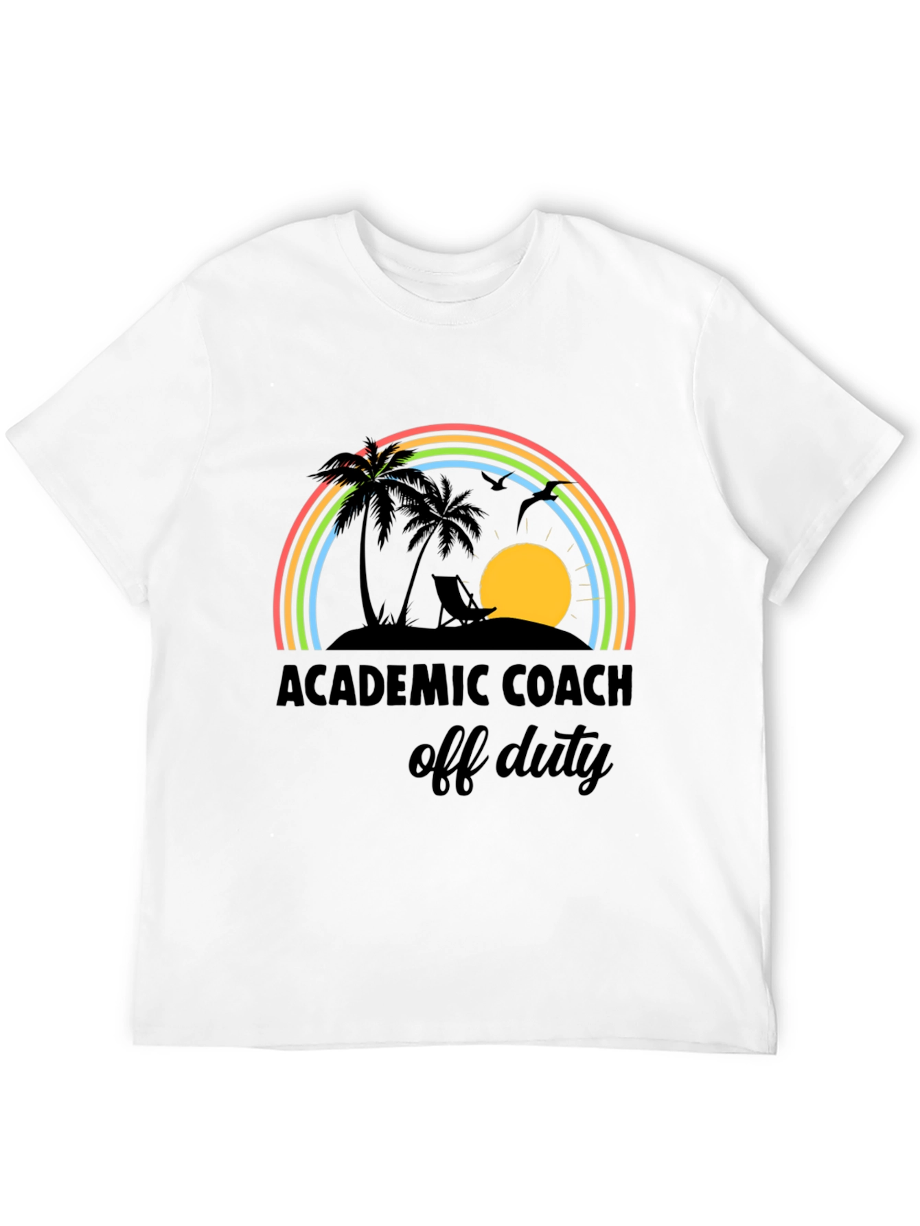 Academic Coach Off Duty T-Shirt - Tropical Rainbow Design