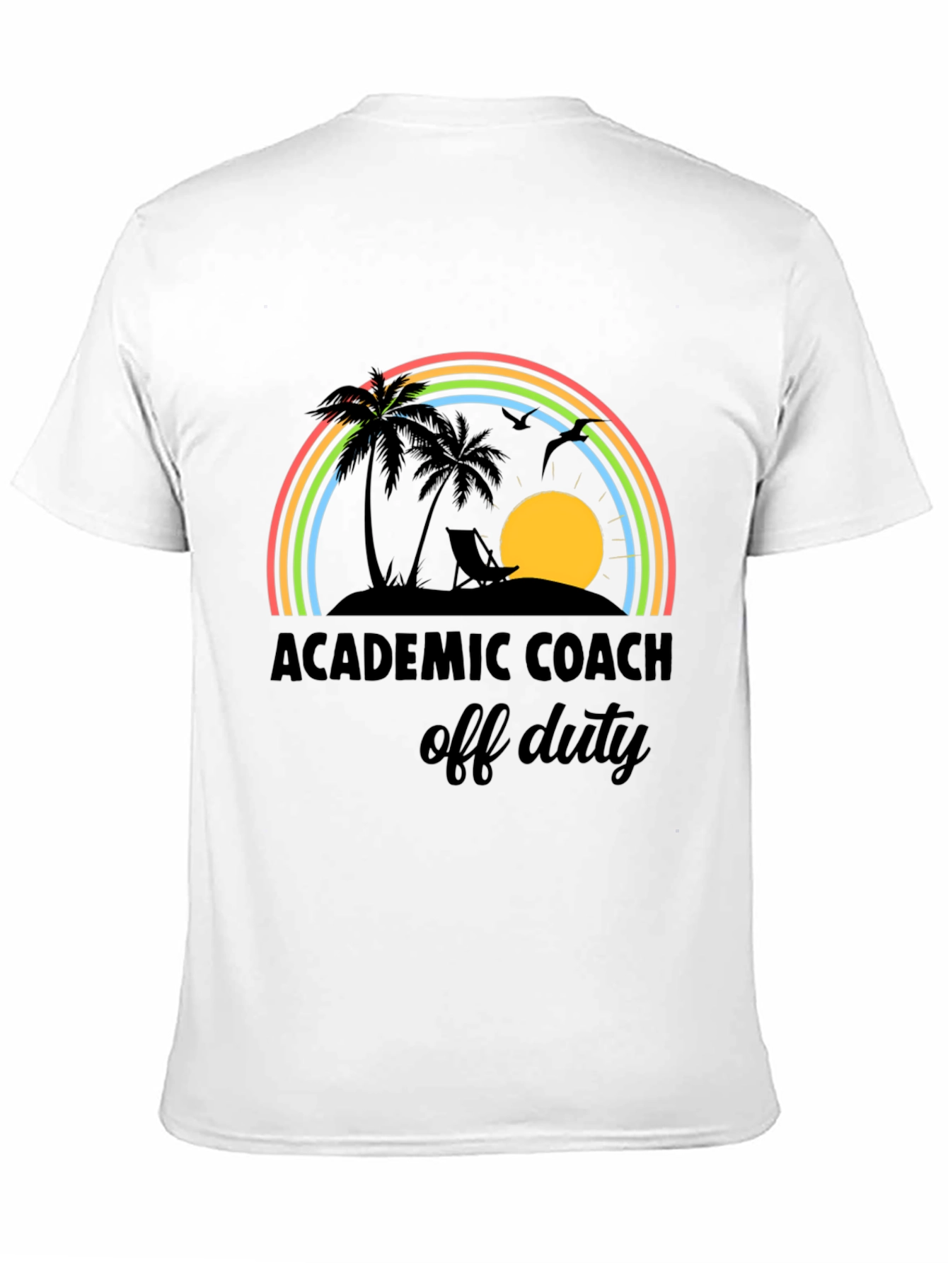 Academic Coach Off Duty T-Shirt - Tropical Rainbow Design