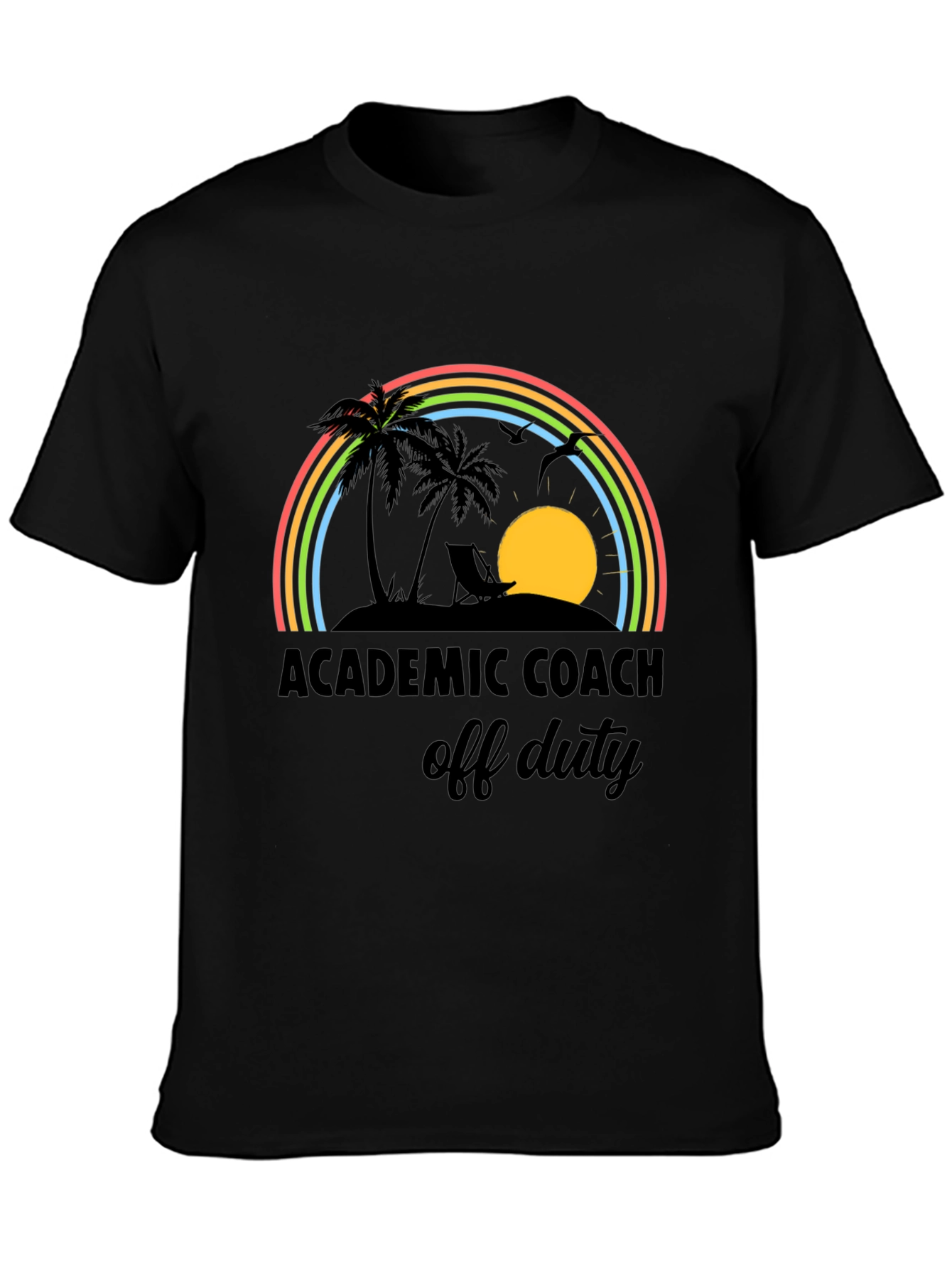 Academic Coach Off Duty T-Shirt - Tropical Rainbow Design