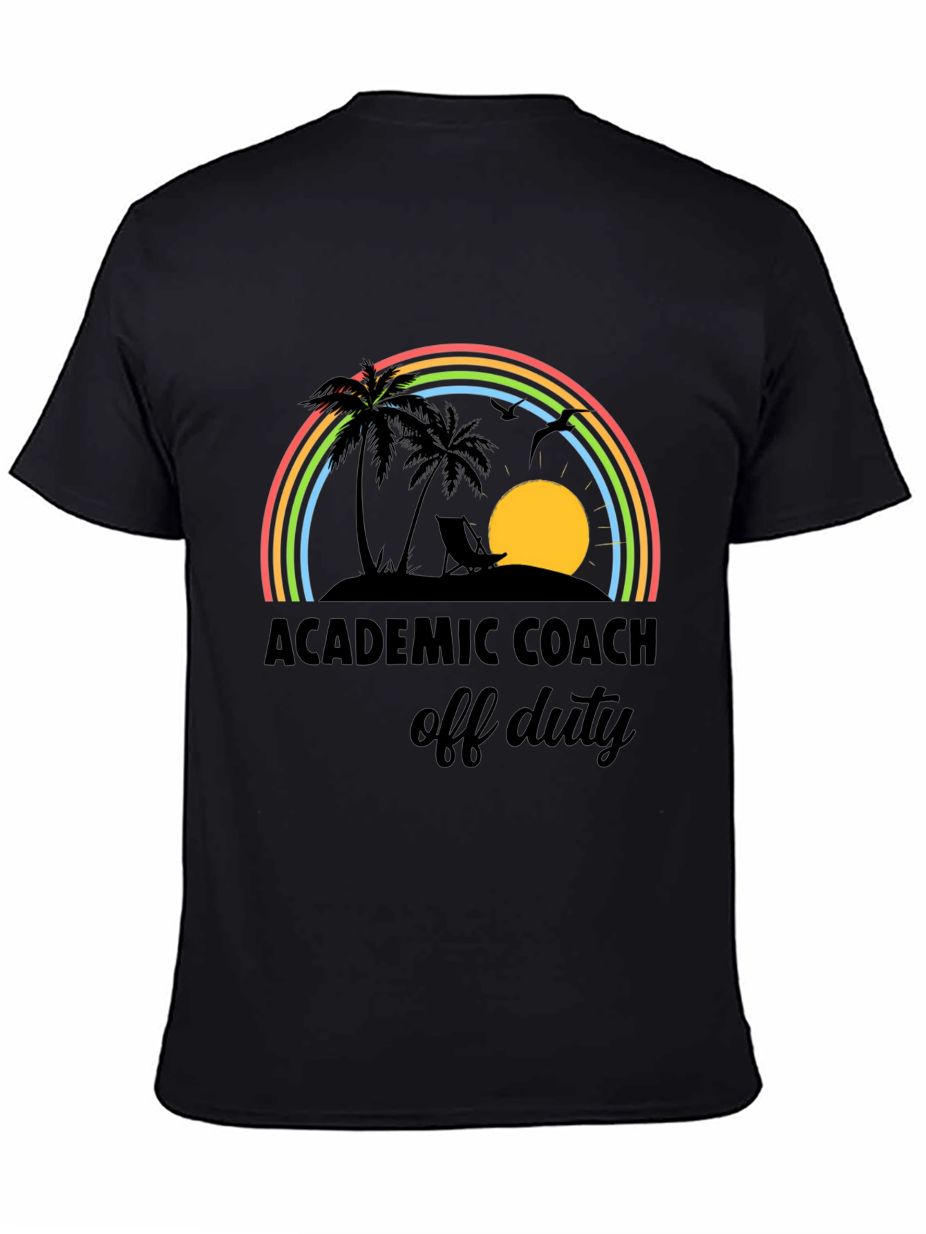Academic Coach Off Duty T-Shirt - Tropical Rainbow Design