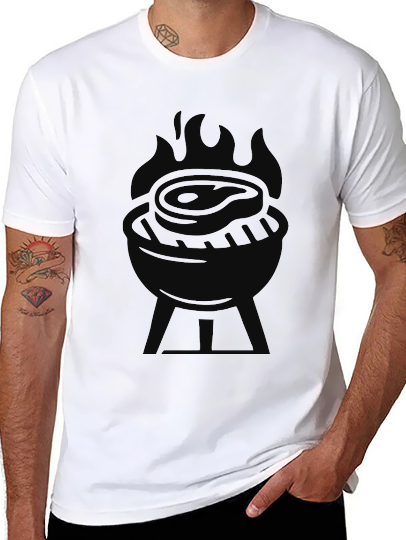 Mens Black BBQ Graphic Tee