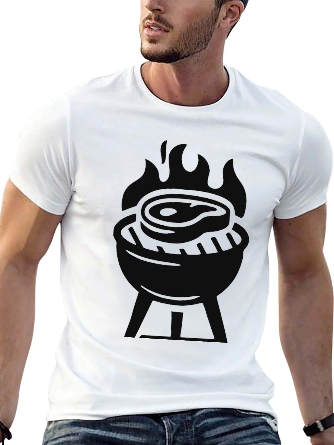 Mens Black BBQ Graphic Tee