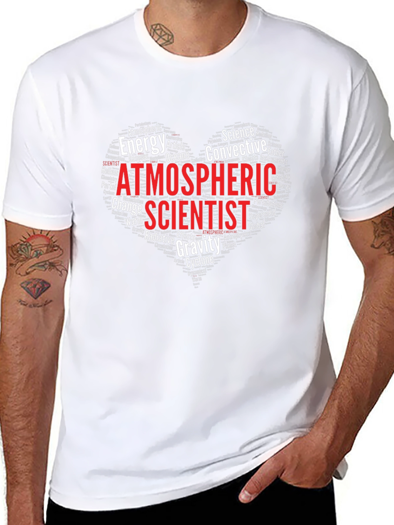 Atmospheric Scientist Heart Word Cloud T-Shirt