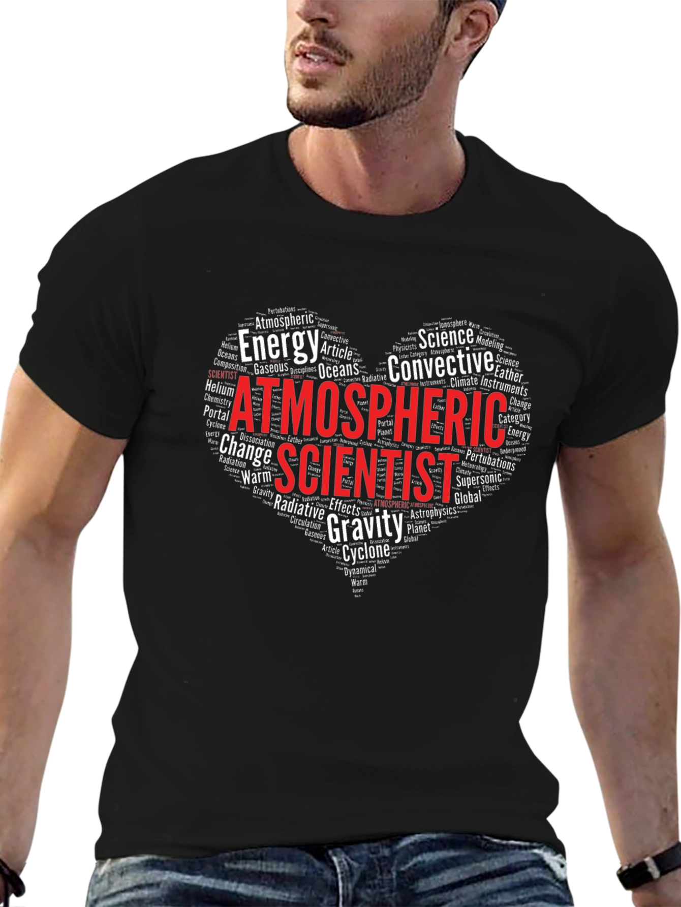 Atmospheric Scientist Heart Word Cloud T-Shirt