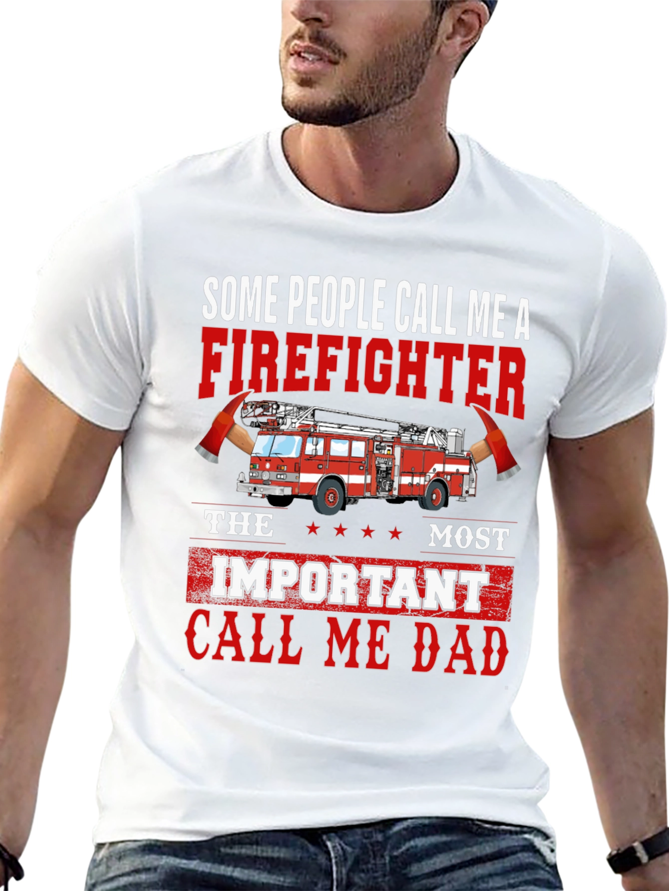 Firefighter Dad Graphic T-Shirt