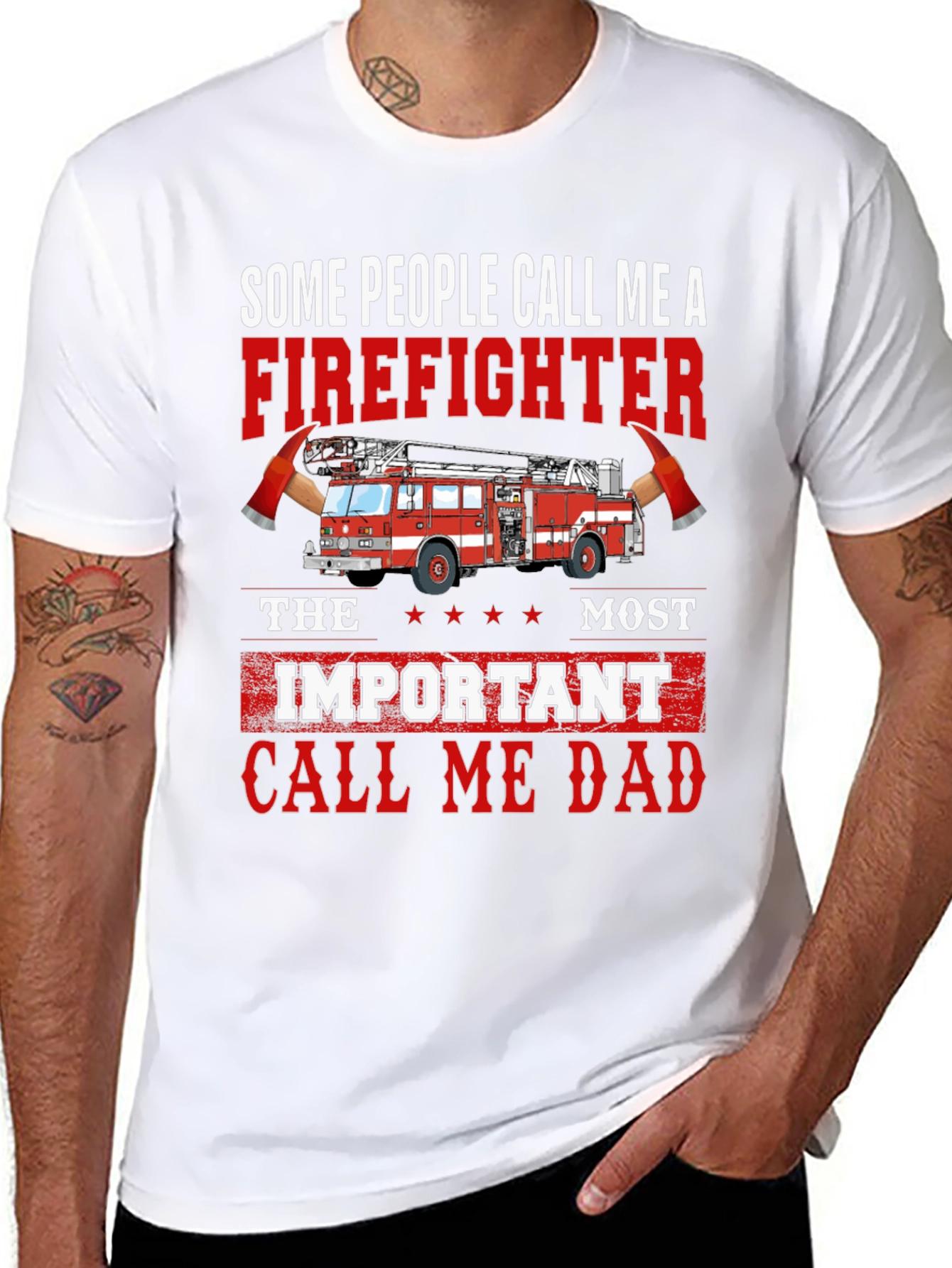 Firefighter Dad Graphic T-Shirt