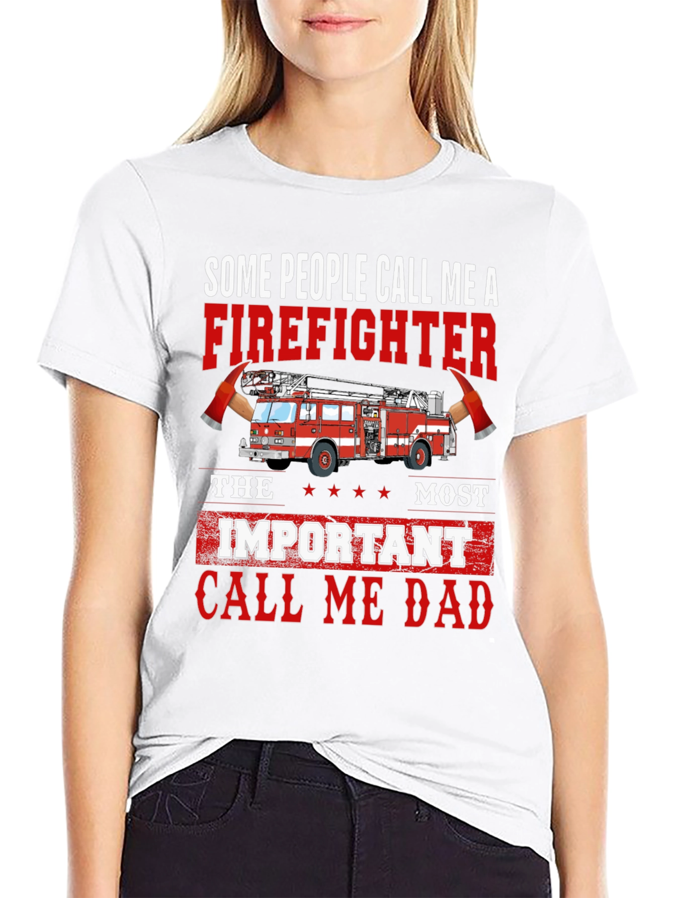 Firefighter Dad Graphic T-Shirt