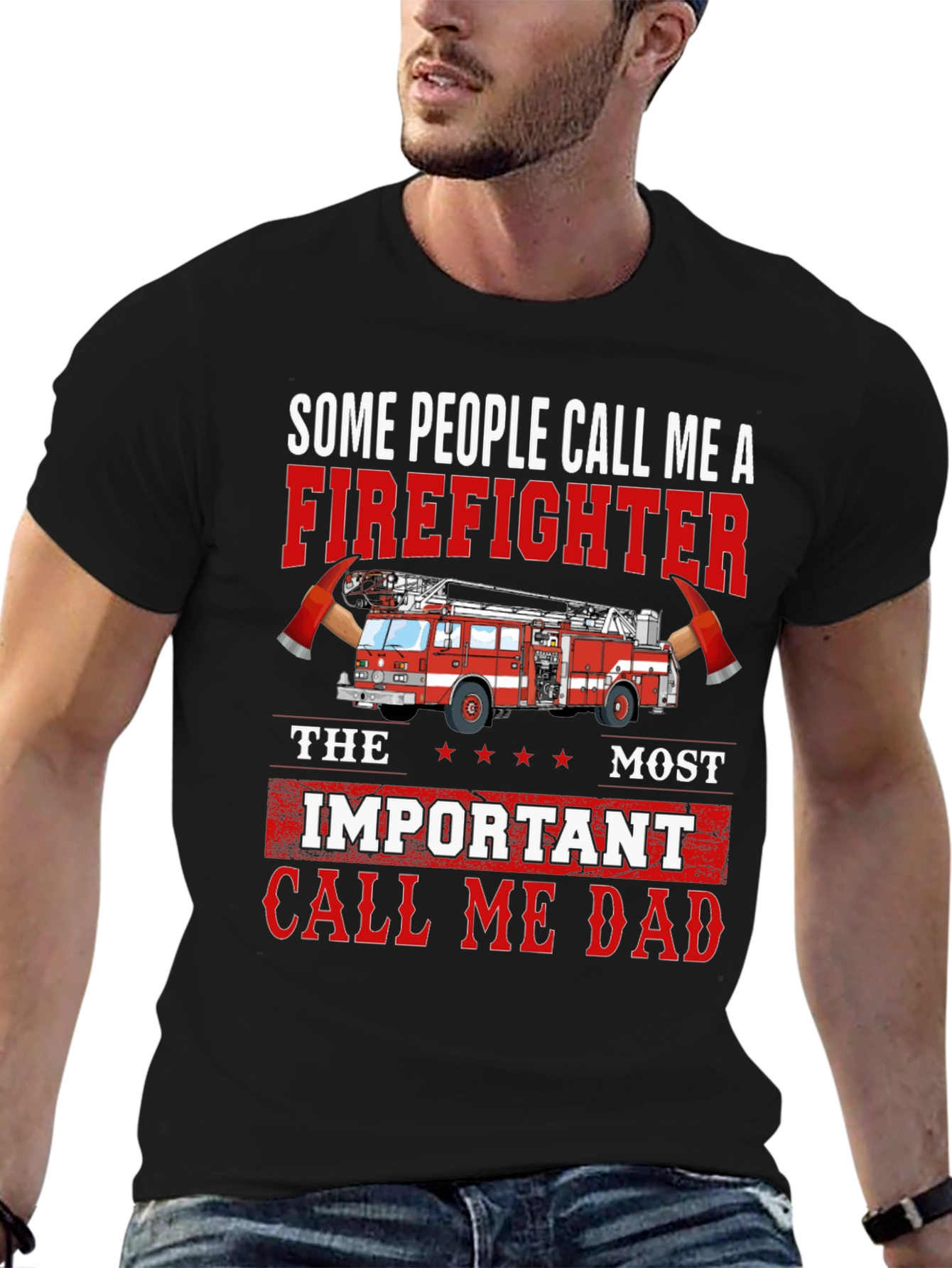 Firefighter Dad Graphic T-Shirt