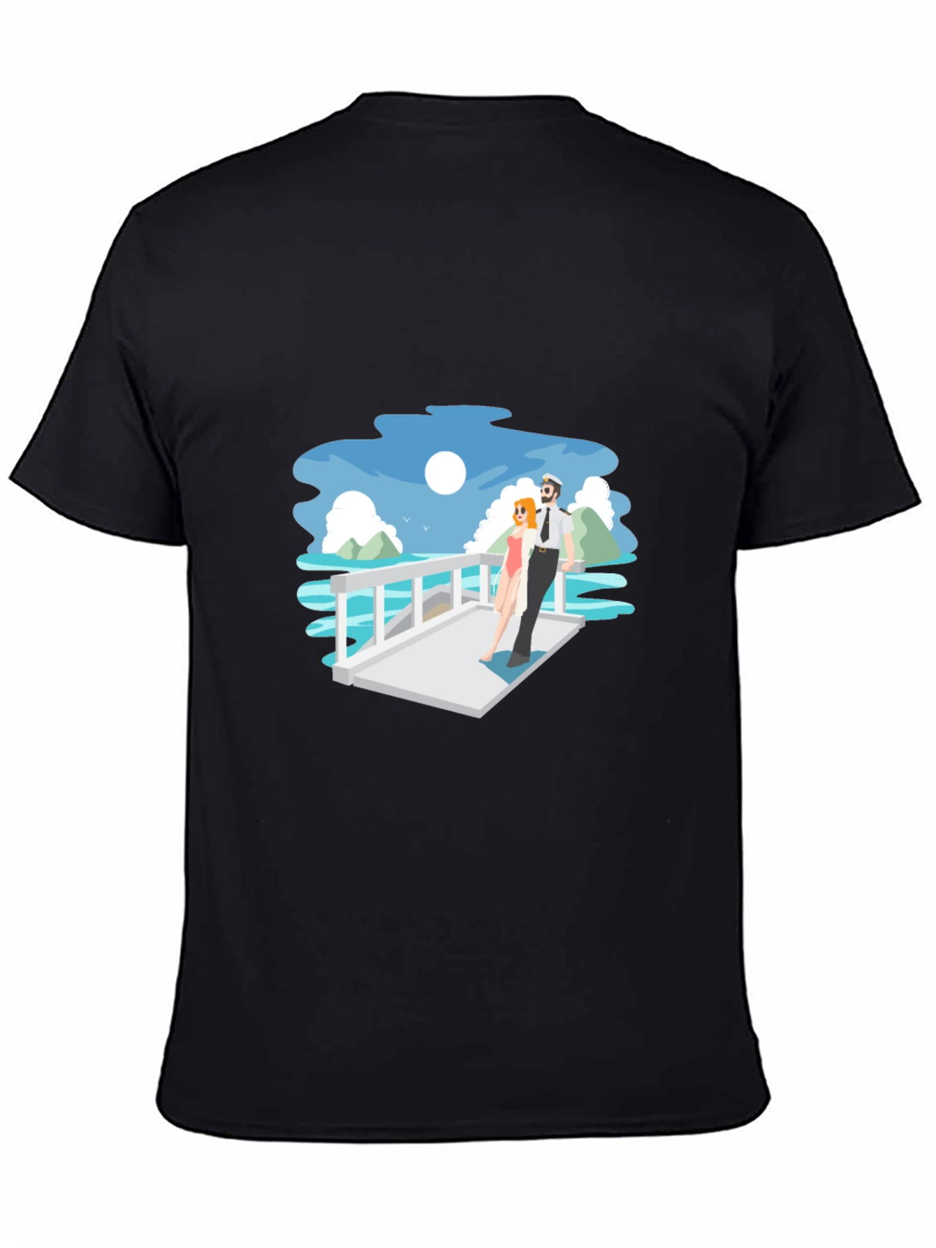 Cartoon Couple Black T-Shirt