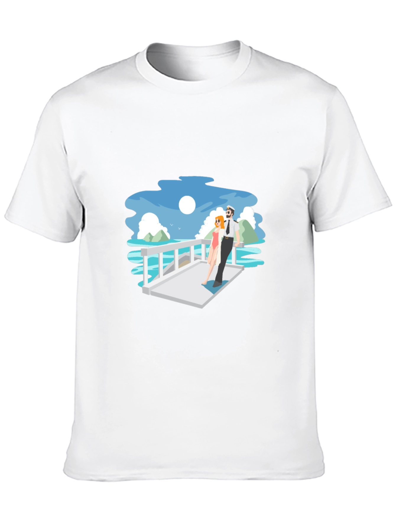Cartoon Couple Black T-Shirt