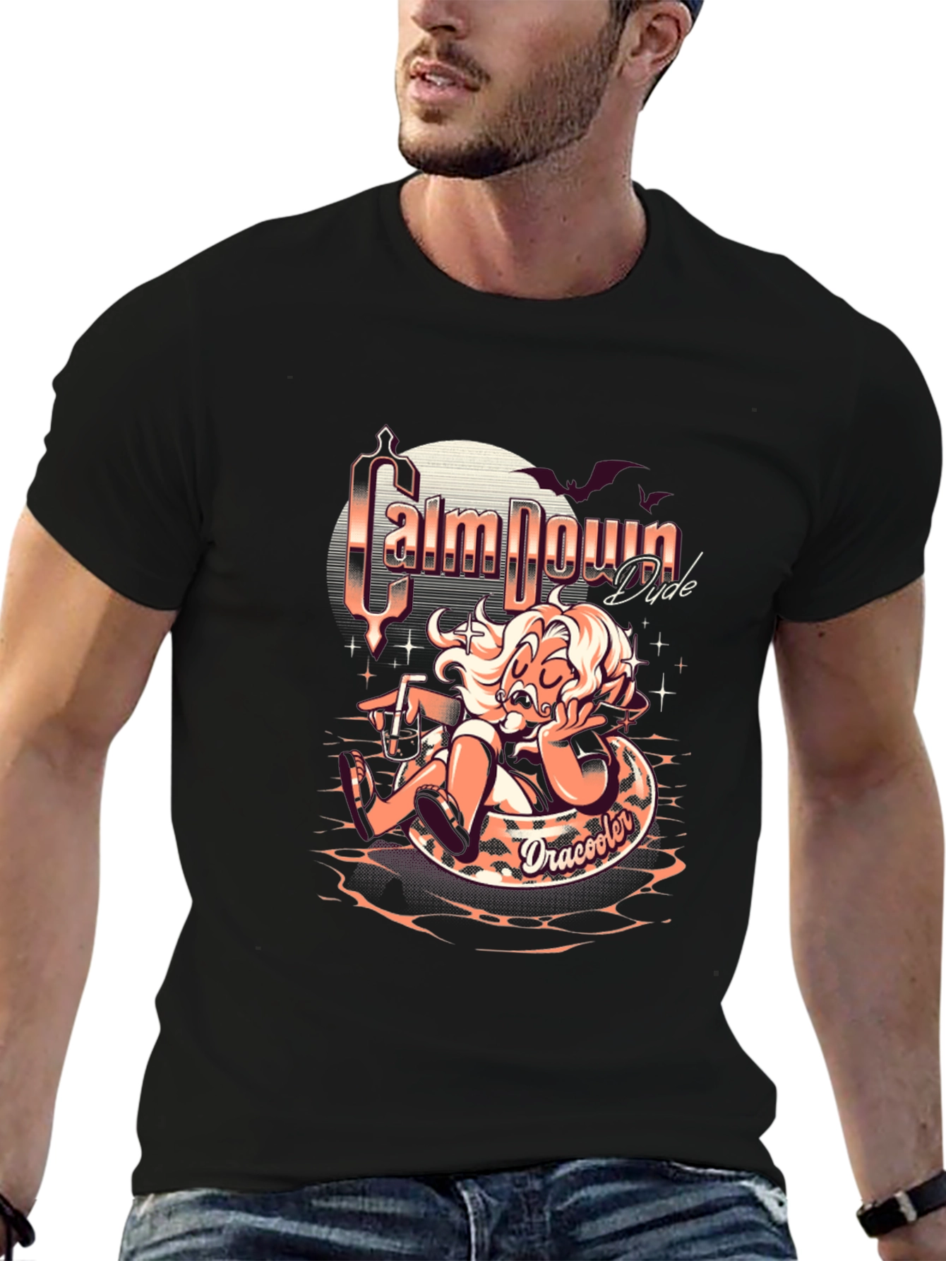 Calm Down Dude Dracooler Graphic T-Shirt