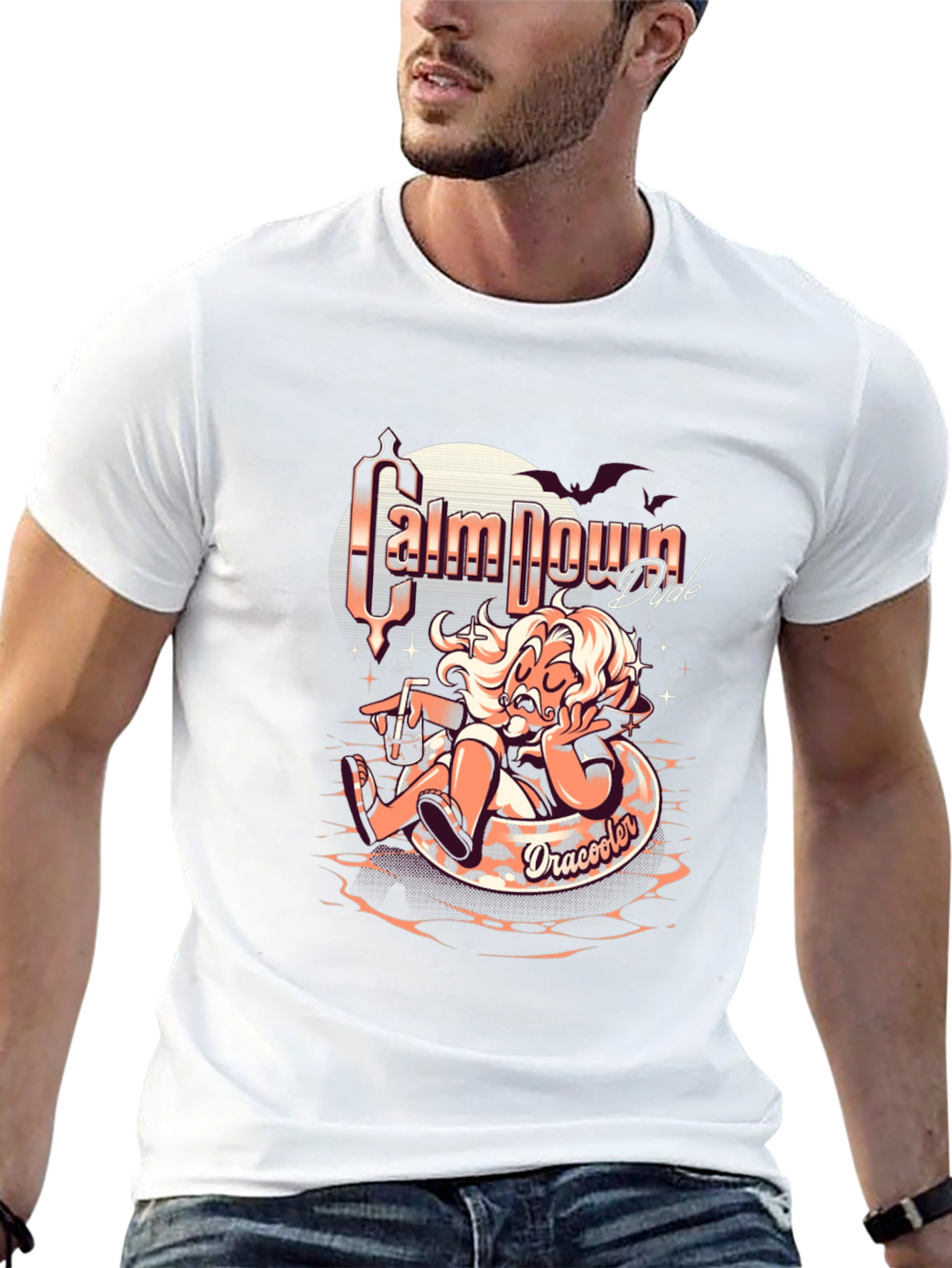 Calm Down Dude Dracooler Graphic T-Shirt