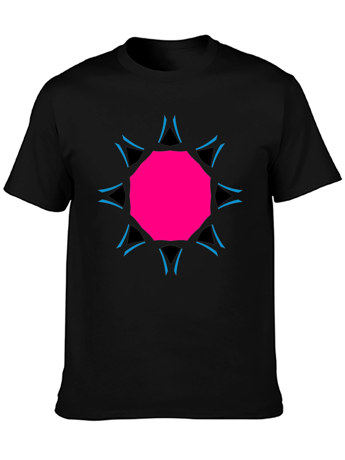 Geometric Print Black Tee