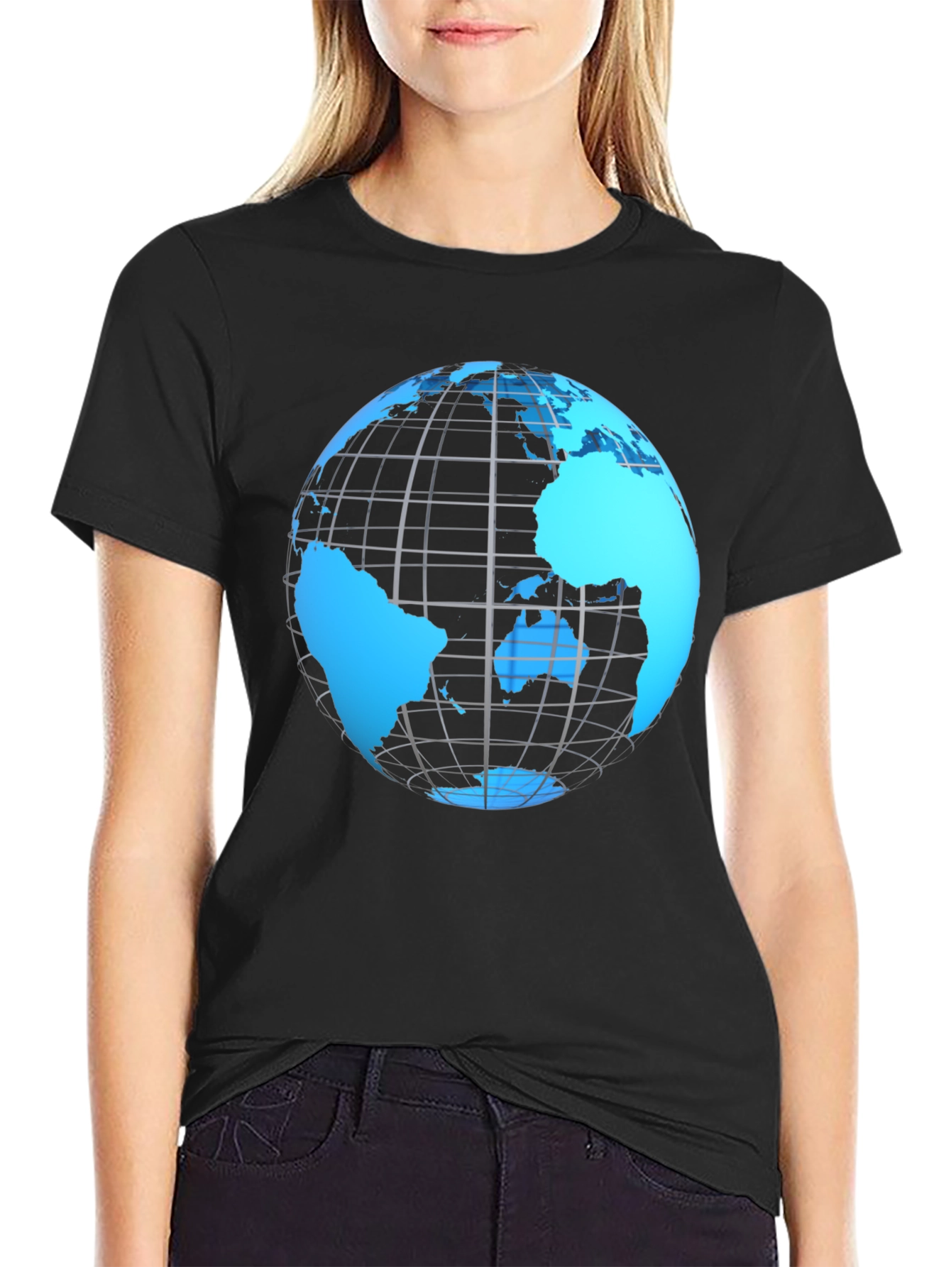 World Globe Graphic Tee - Black