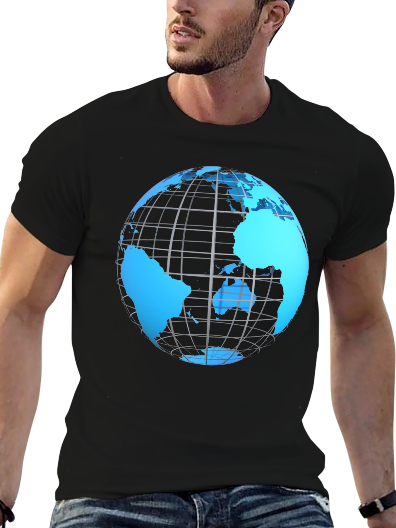 World Globe Graphic Tee - Black