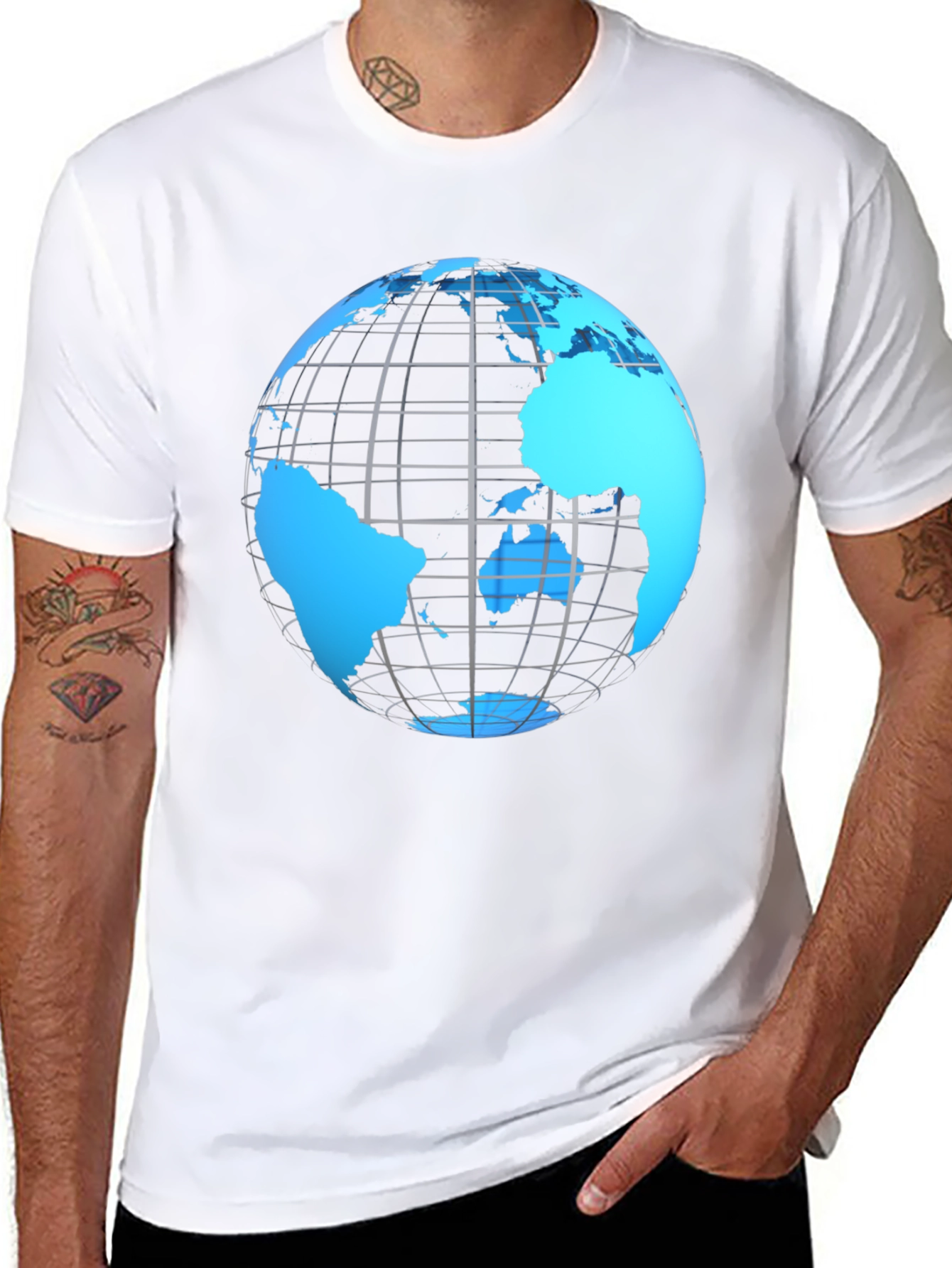 World Globe Graphic Tee - Black