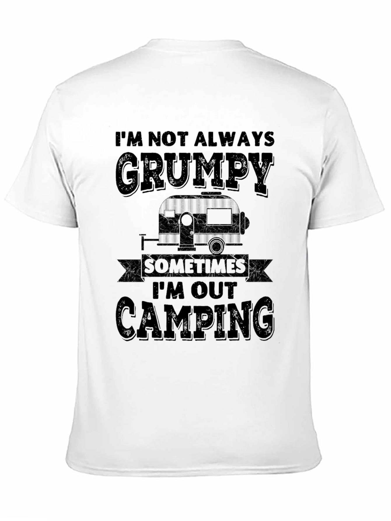 Grumpy Camping T-Shirt - Mens Black Graphic Tee