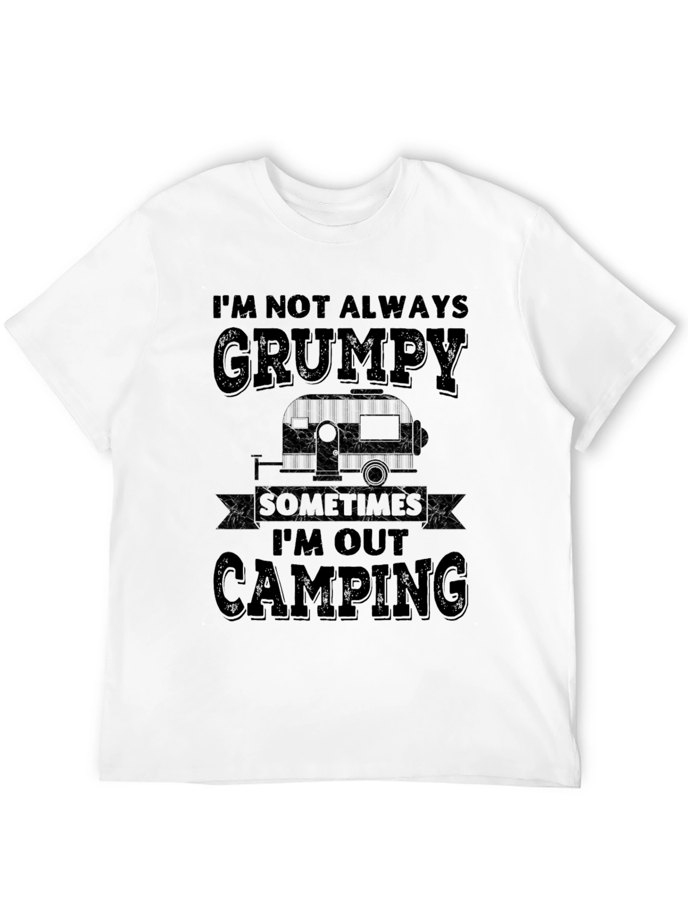 Grumpy Camping T-Shirt - Mens Black Graphic Tee