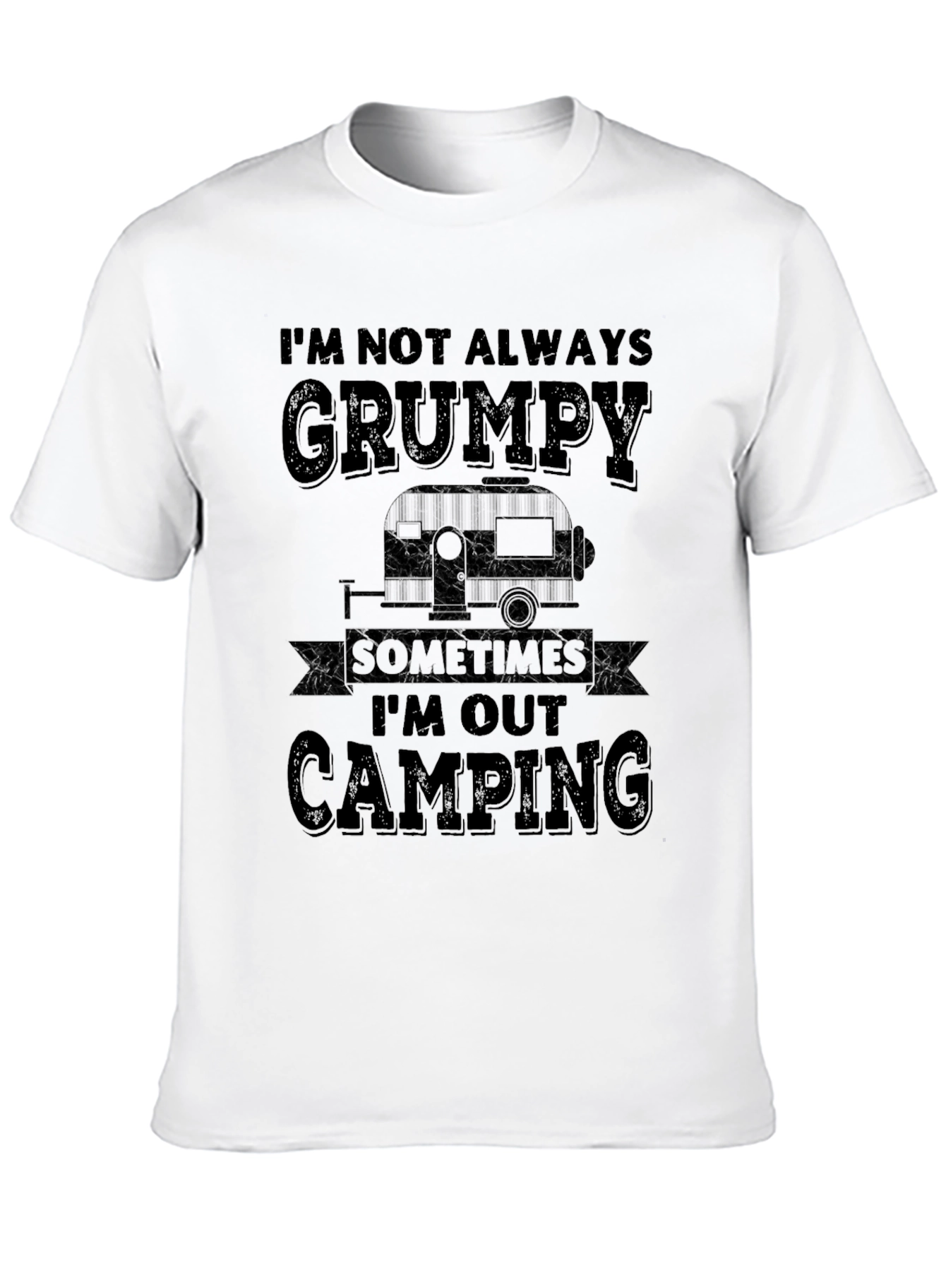 Grumpy Camping T-Shirt - Mens Black Graphic Tee