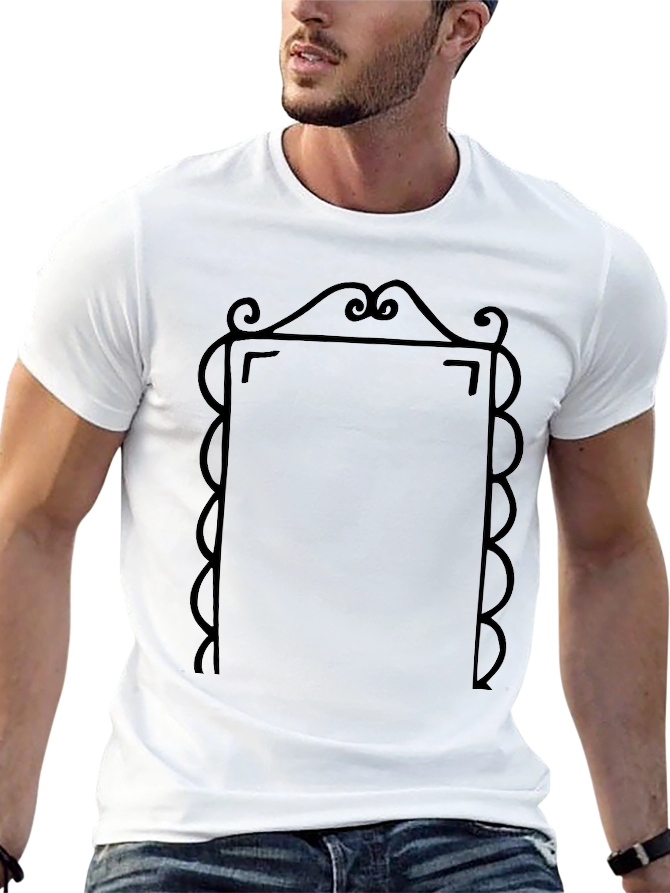 Ornate Frame Graphic Tee - Unique Design