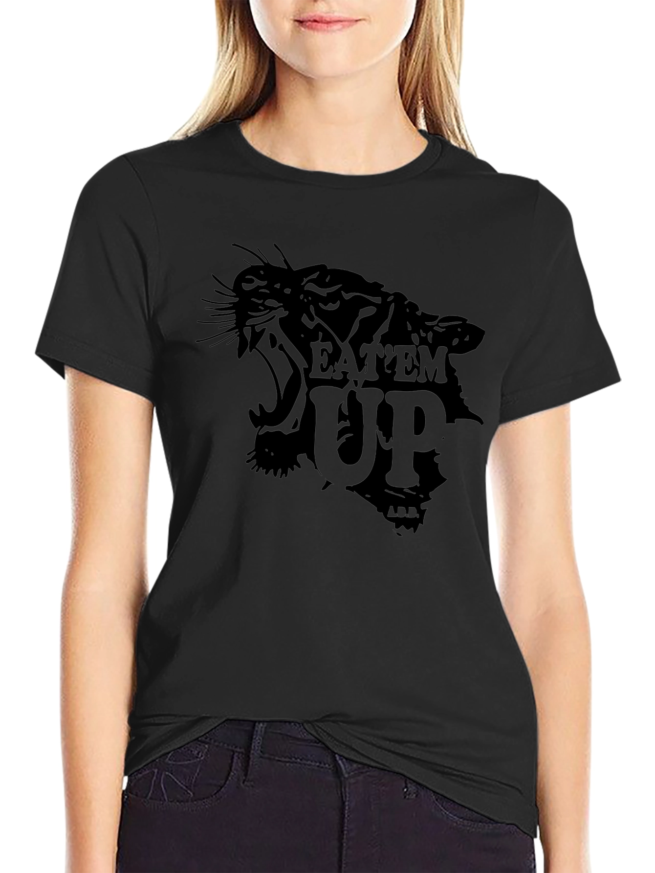 EatEm Up Graphic Print Black T-Shirt