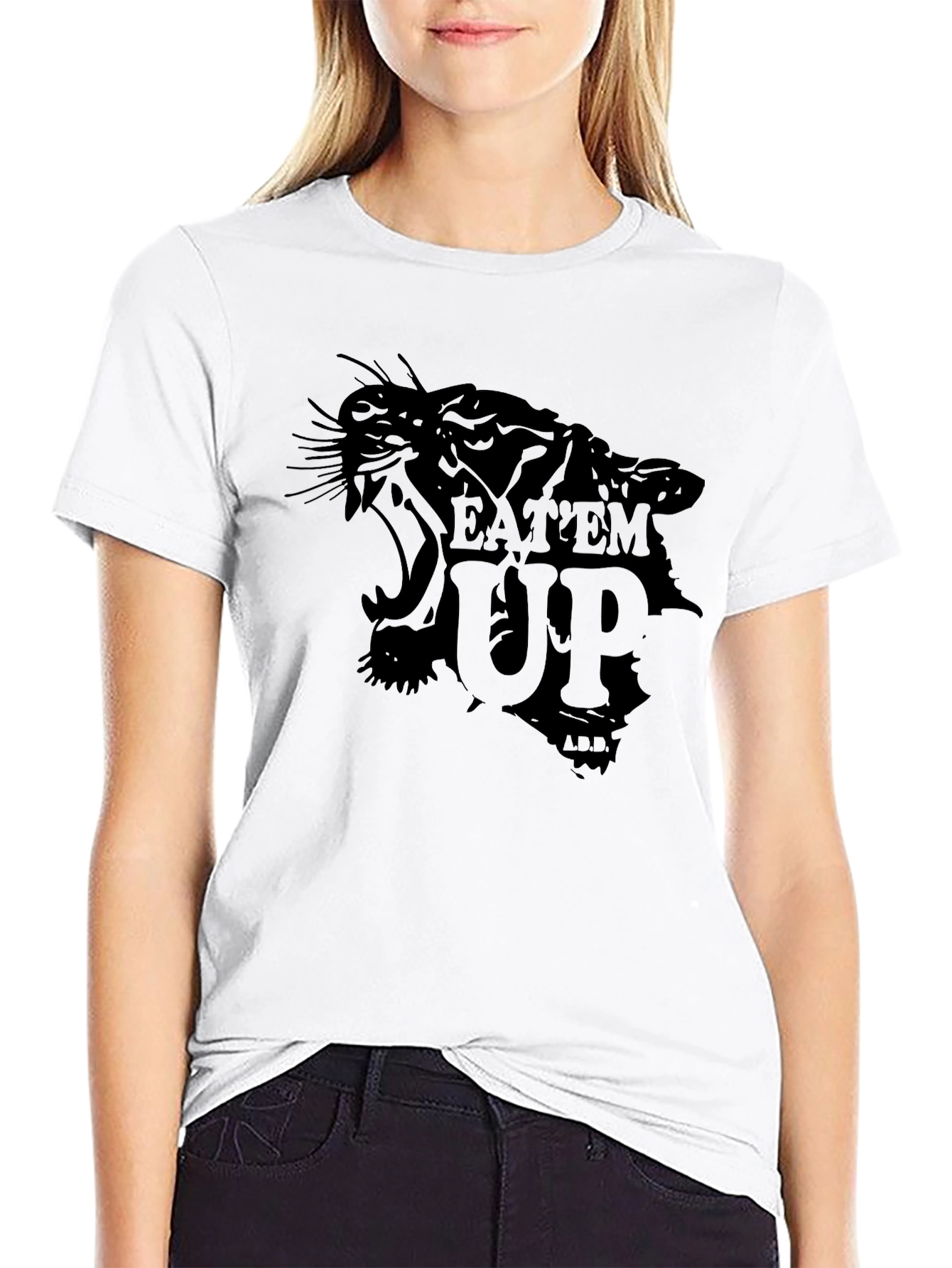 EatEm Up Graphic Print Black T-Shirt