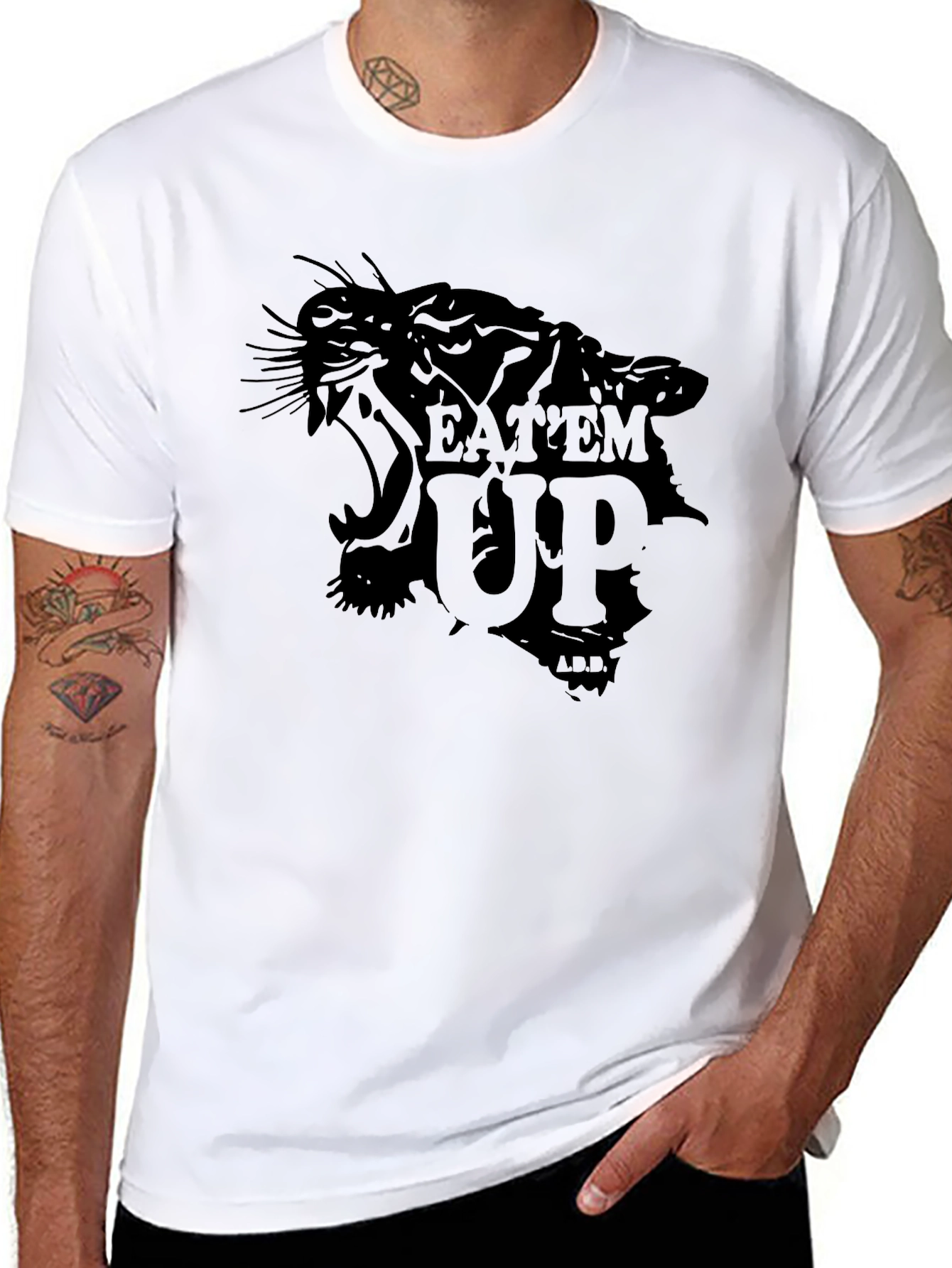EatEm Up Graphic Print Black T-Shirt
