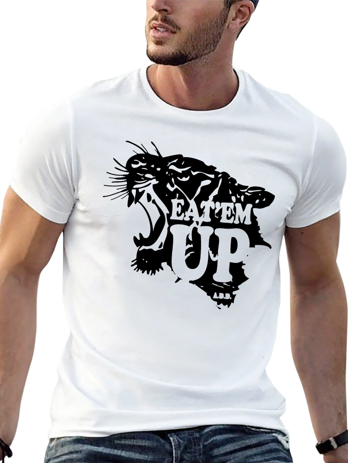 EatEm Up Graphic Print Black T-Shirt