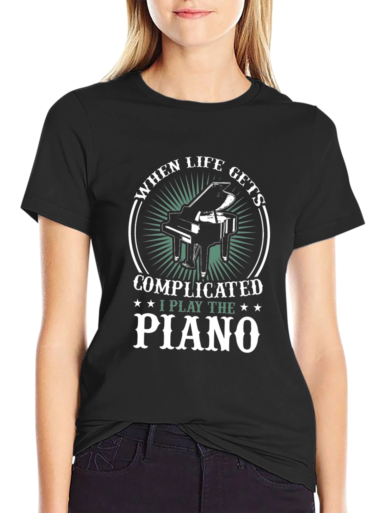 When Life Gets Complicated I Play Piano T-Shirt