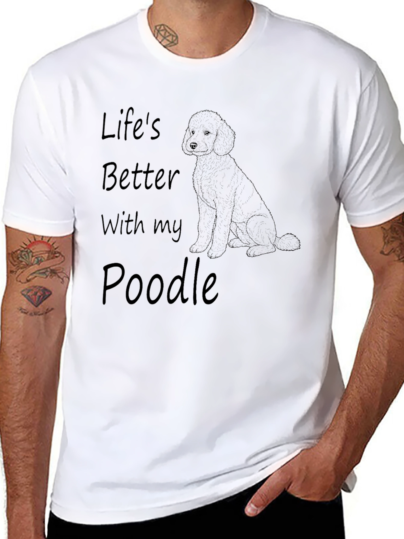 Lifes Better With My Poodle Black T-Shirt