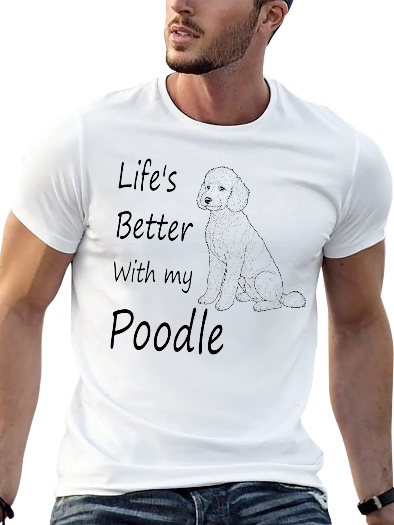 Lifes Better With My Poodle Black T-Shirt