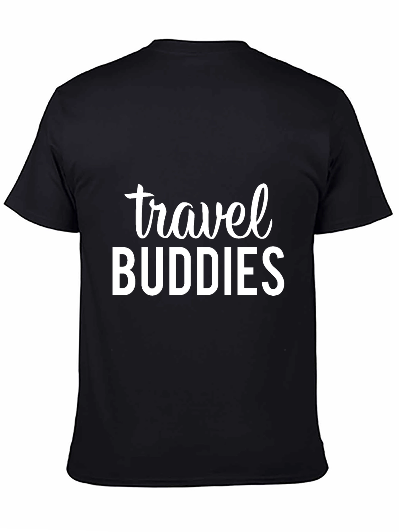 Travel Buddies Black Graphic T-Shirt