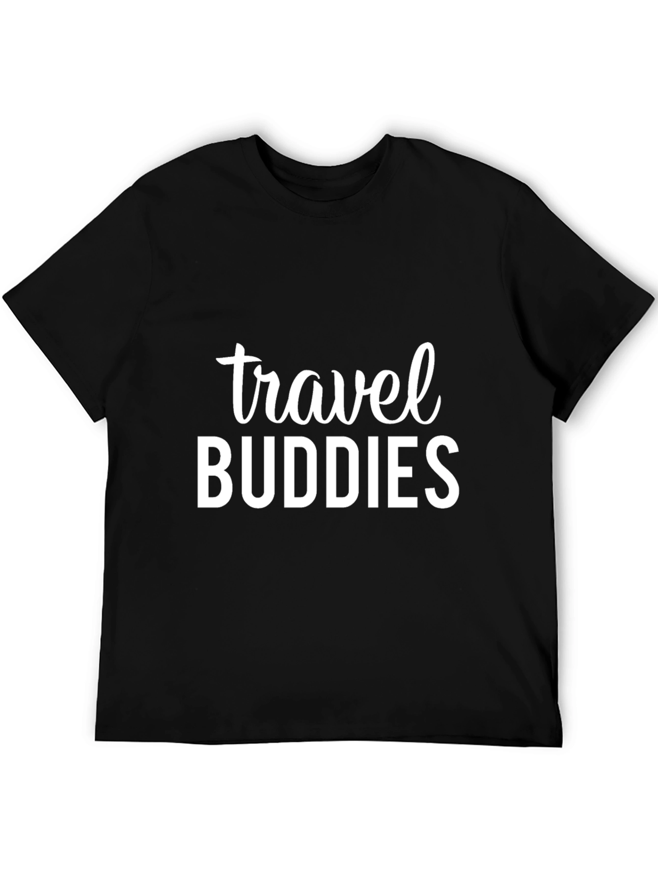 Travel Buddies Black Graphic T-Shirt