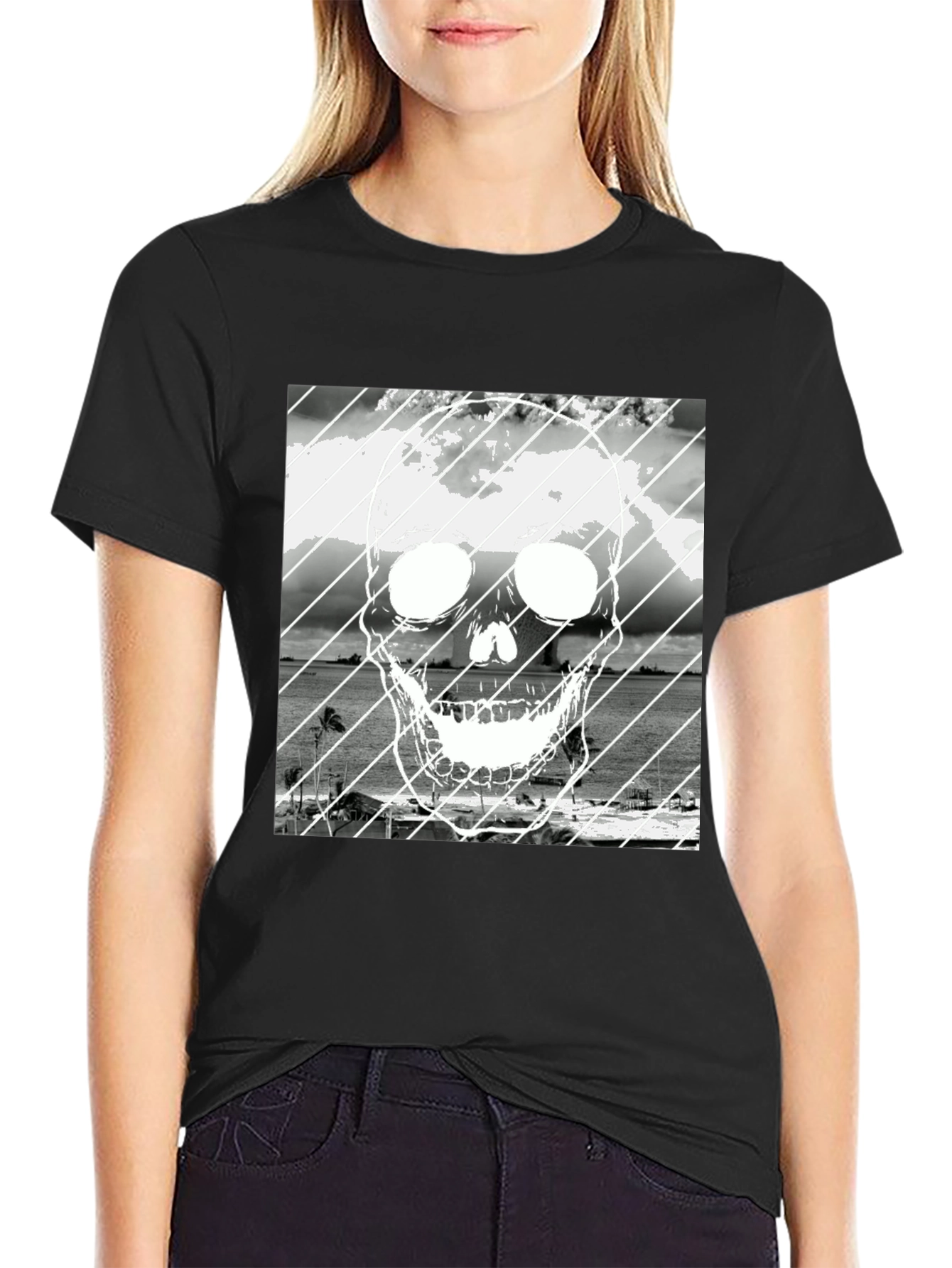 Skull Beach Black T-Shirt