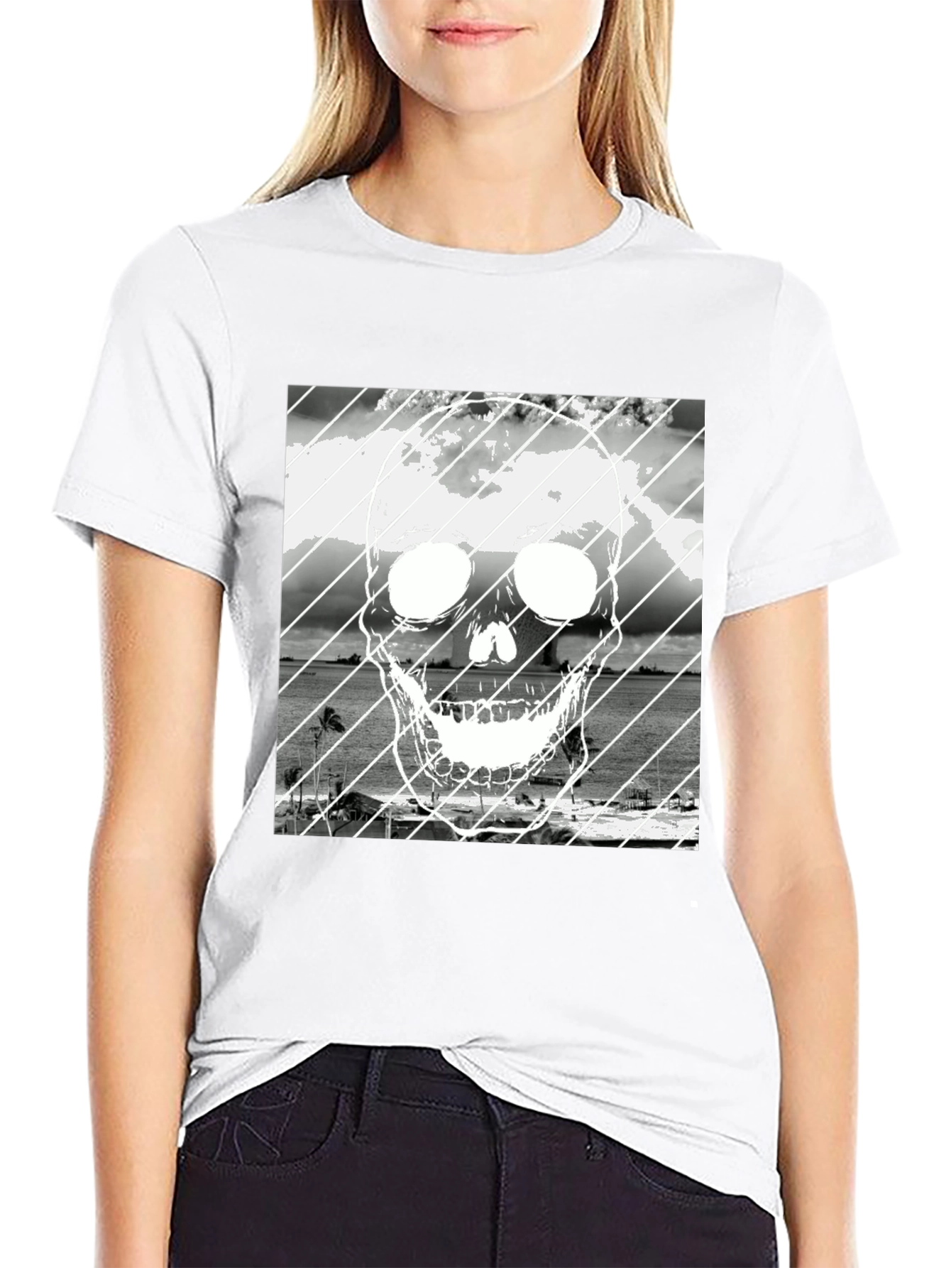 Skull Beach Black T-Shirt