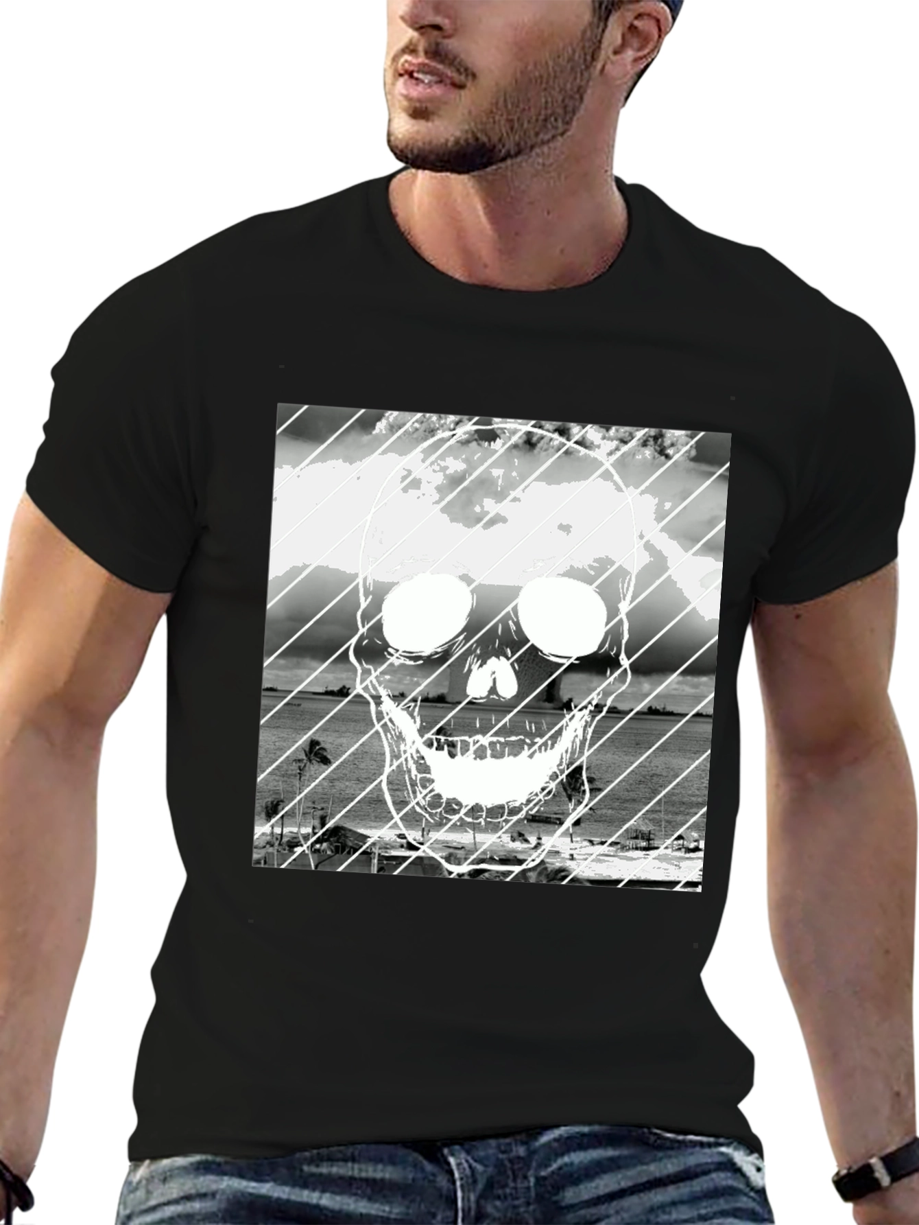 Skull Beach Black T-Shirt