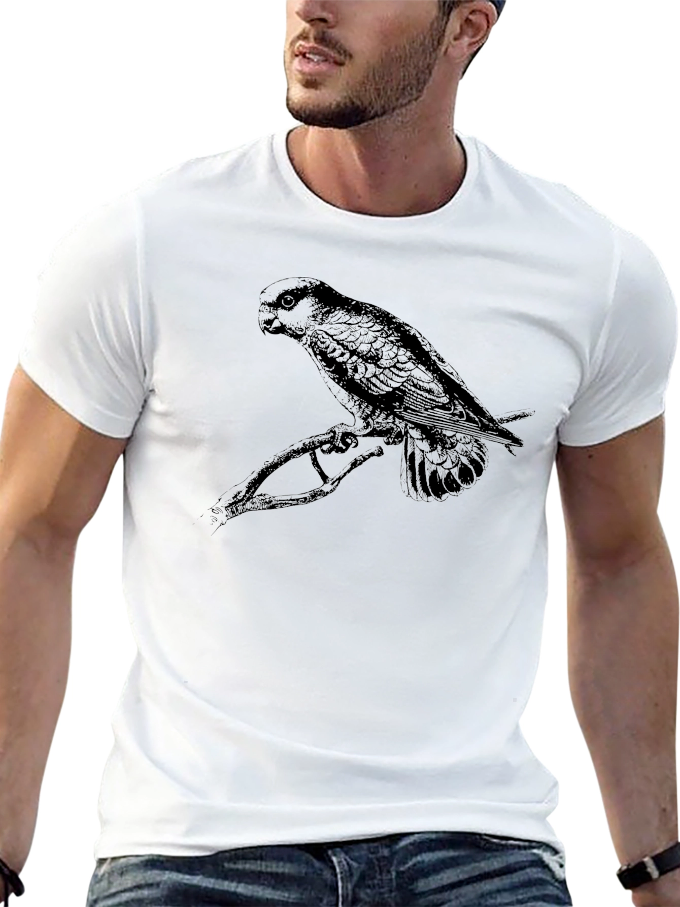 Black Bird Graphic Tee - Mens Casual T-Shirt