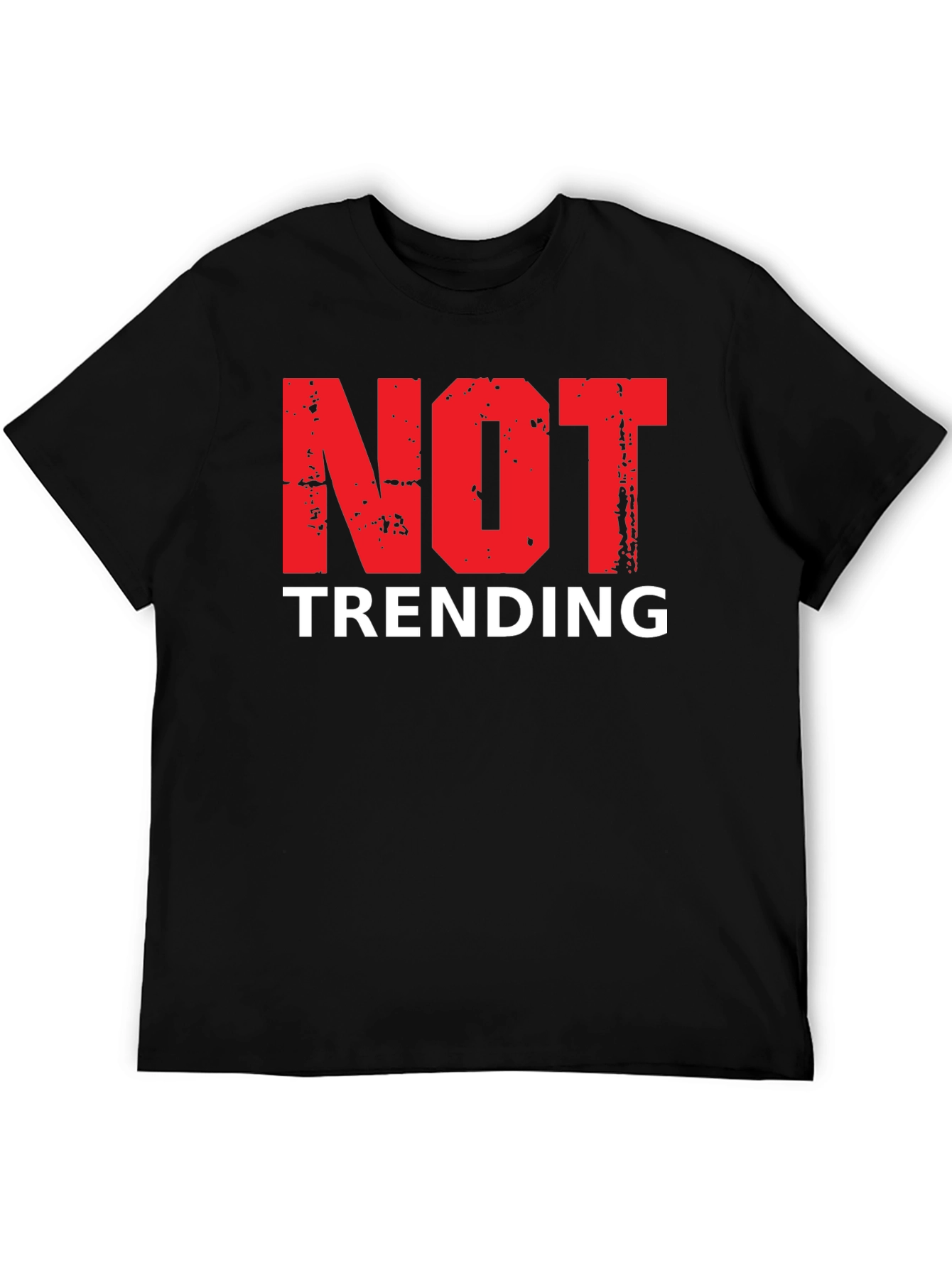 Not Trending Graphic Tee - Black Cotton
