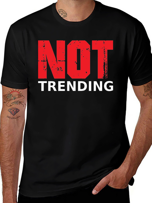 Not Trending Graphic Tee - Black Cotton