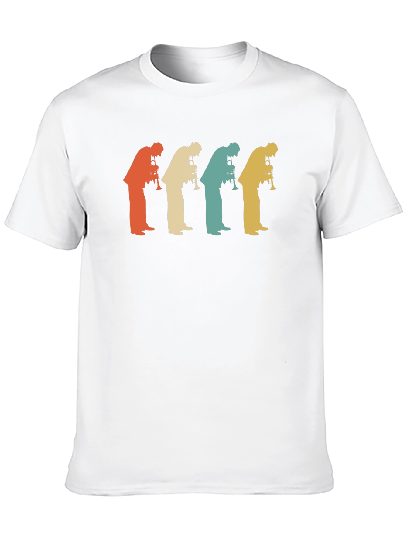 Retro Trumpet Player Graphic Tee - Black