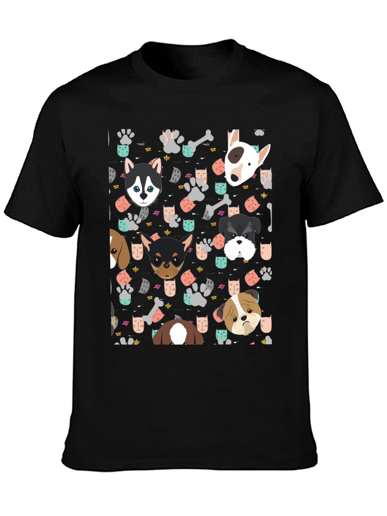Dog Lovers Patterned T-Shirt
